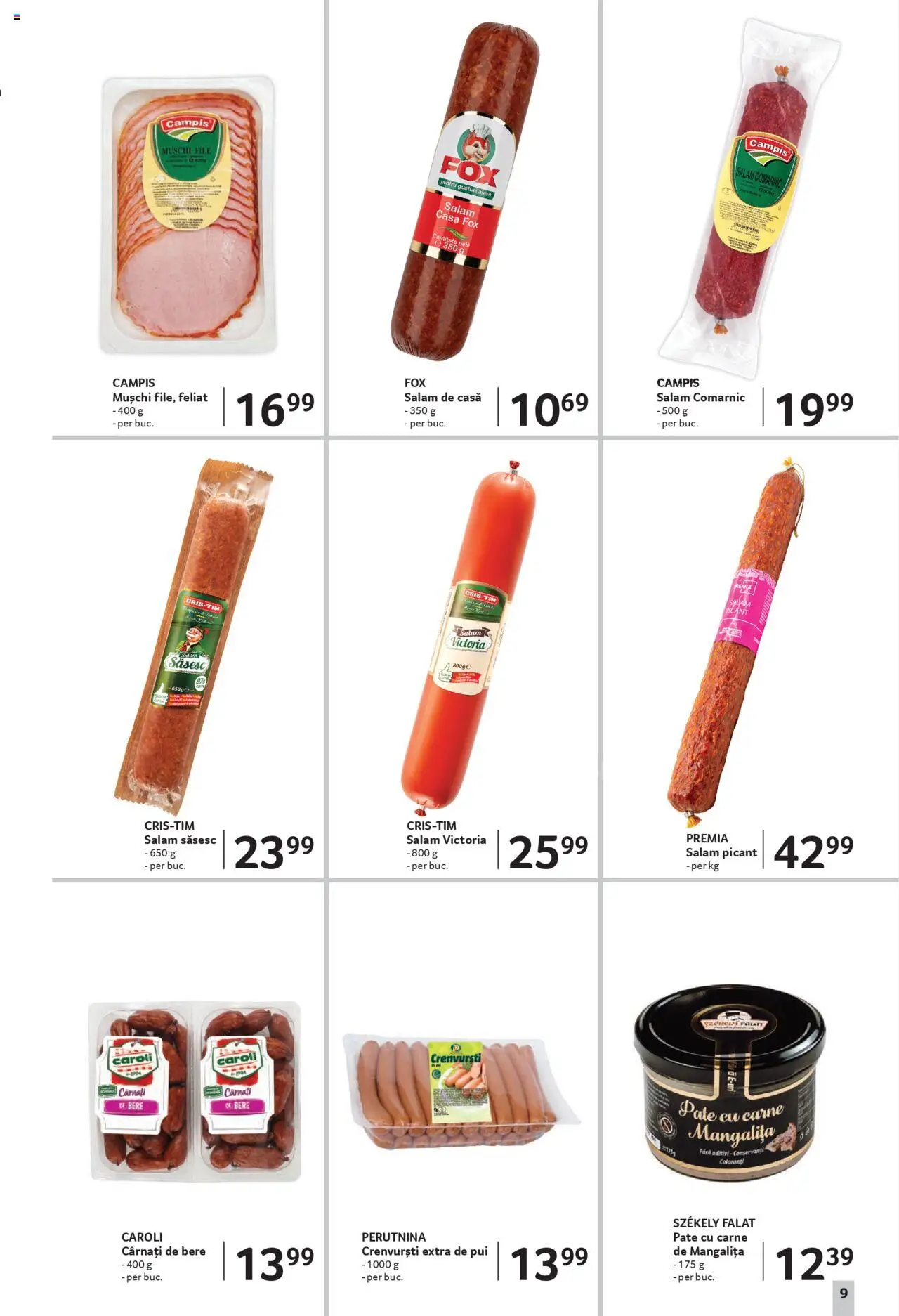 Catalog Selgros - Sibiu – valabil de la 22.08.2025 | Pagină: 9 | Produse: Hacıyatmaz Kedi Oyuncağı, Pate, Salam, Cârnați