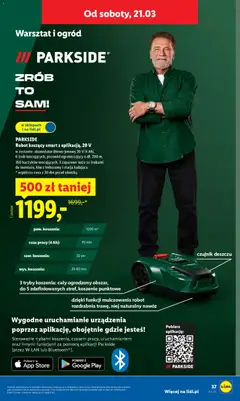 Náhled letáku Lidl Polsko leták - Oferta wazna od 16.03.2026 | Strana: 45 | Produkty: Parkside, Nože, Robot