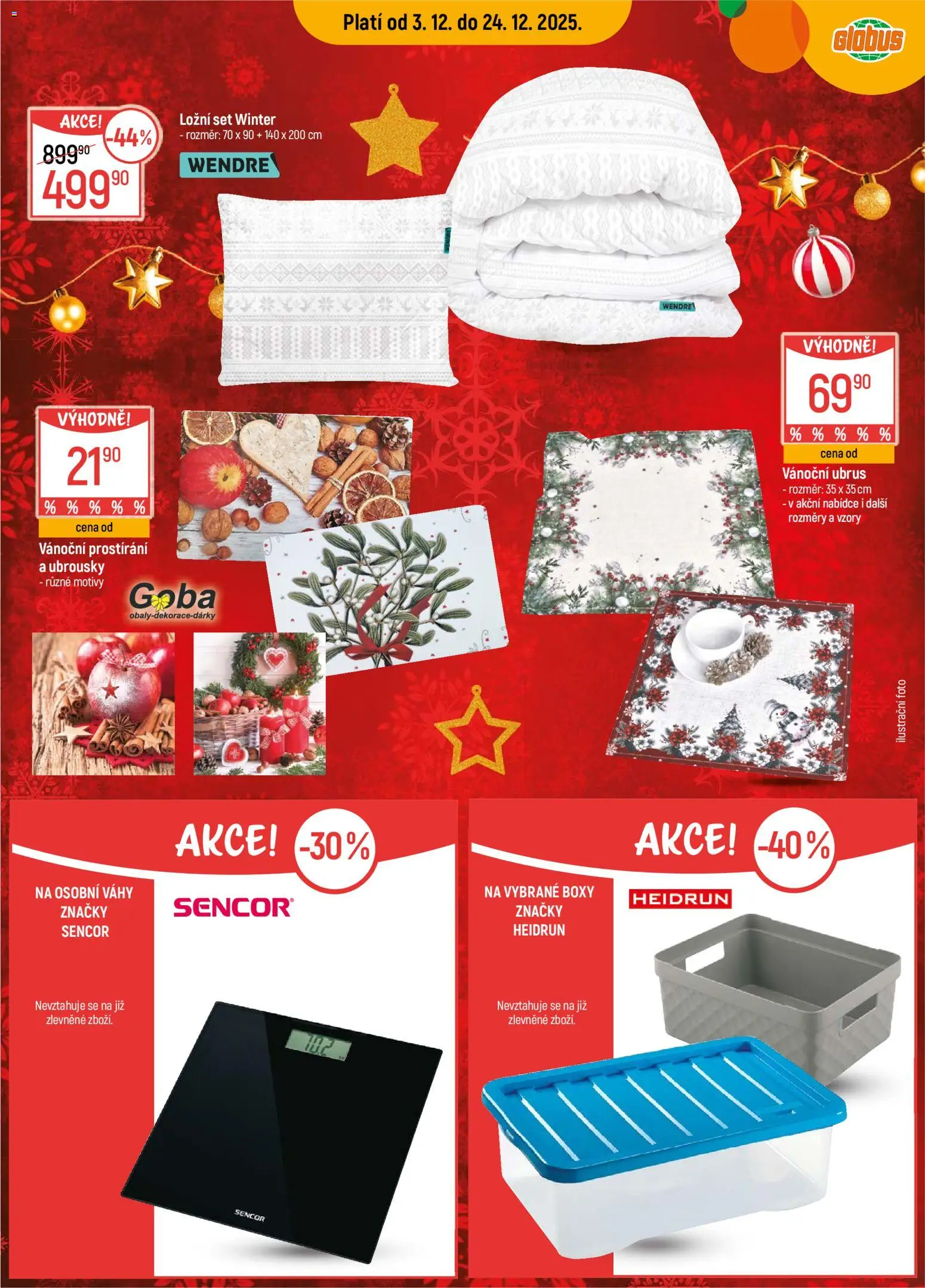 Globus leták - Plzeň od 03.12.2025 | Strana: 19 | Produkty: Globus, Ubrousky, Prostírání, Ubrus