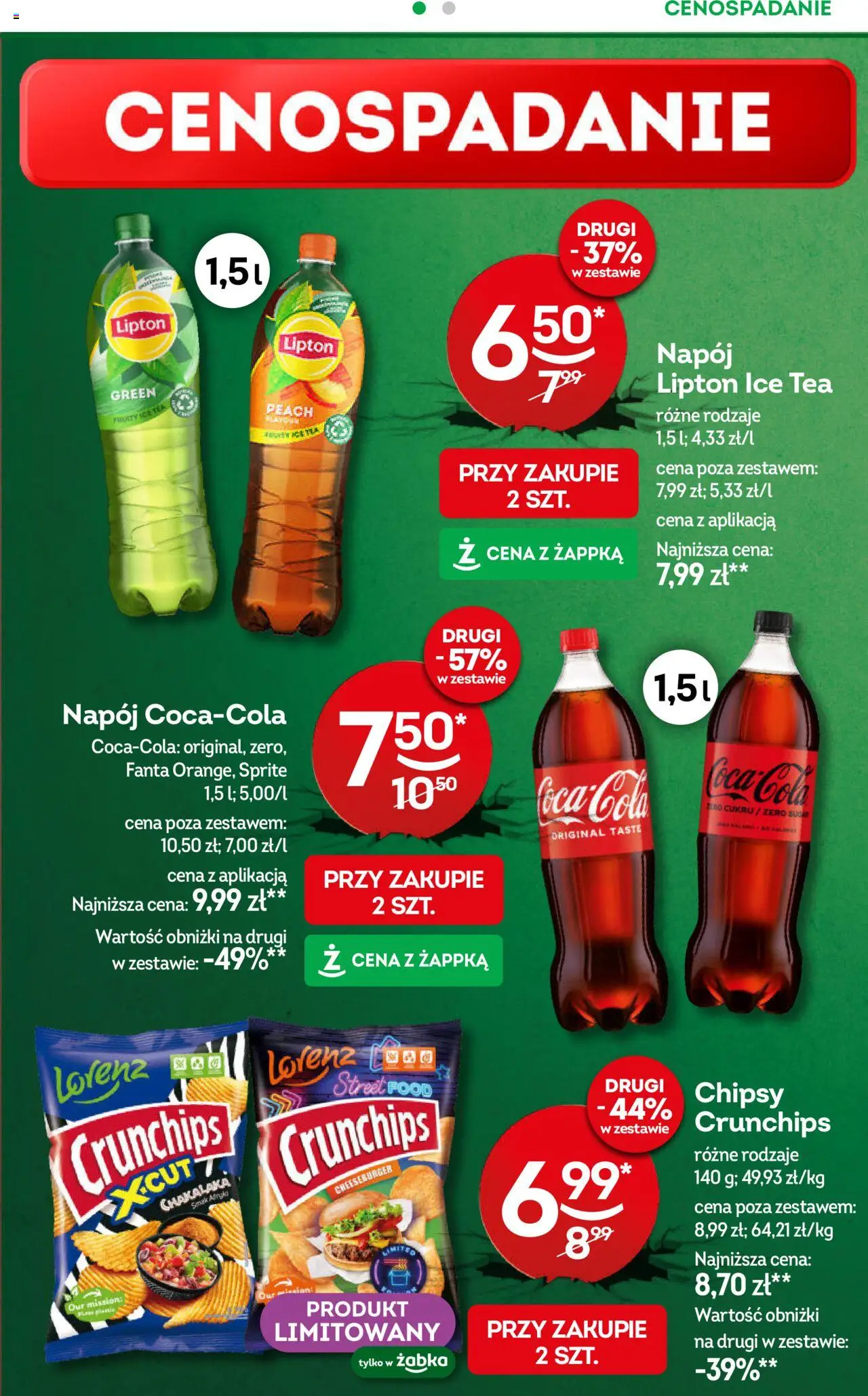 Żabka Gazetka od 04.06.2025 | Strona: 32 | Produkty: Chipsy, Ice Tea, Sprite, Cheeseburger
