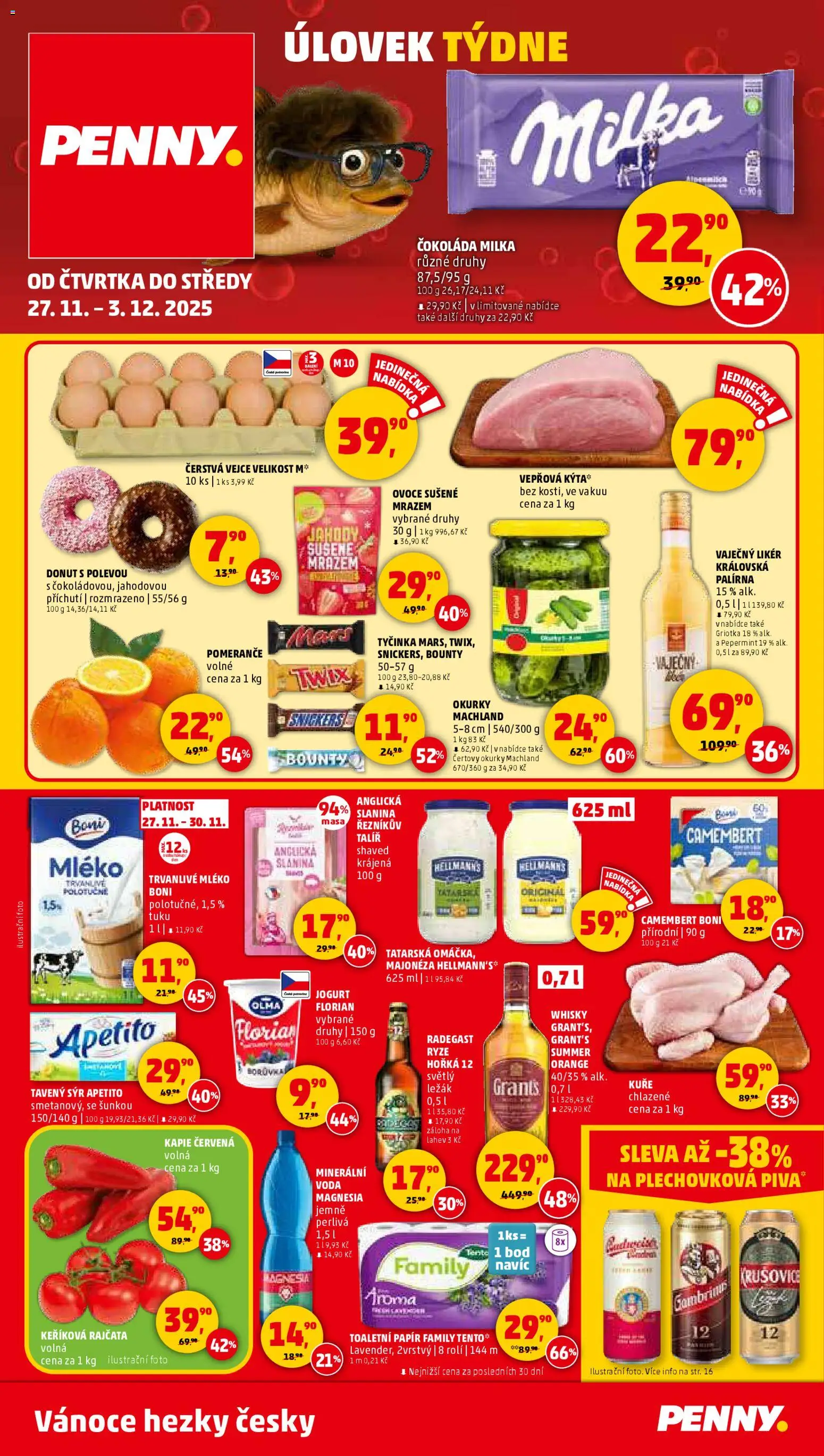 Penny Market leták - Čtvrtečník od 27.11.2025 | Strana: 1 | Produkty: Ovoce, Rajčata, Rýže, Tatarská omáčka