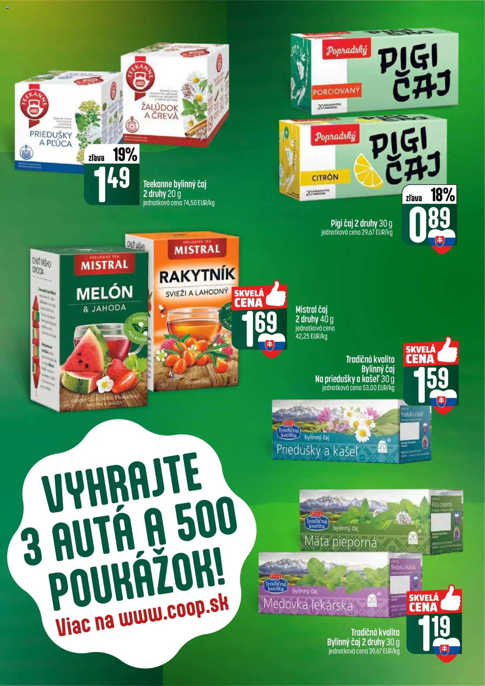 Nové COOP Jednota akcie – leták je platný od 05.03.2026 | Strana: 45 | Produkty: Čaj, Jahody, Melón, Teekanne