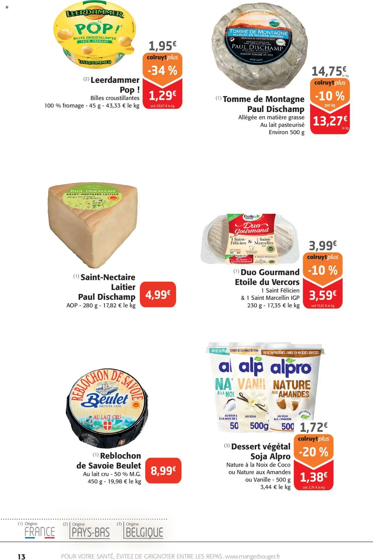  | Page: 13 | Produits: Reblochon, Saint-Nectaire laitier, Lait, Crème