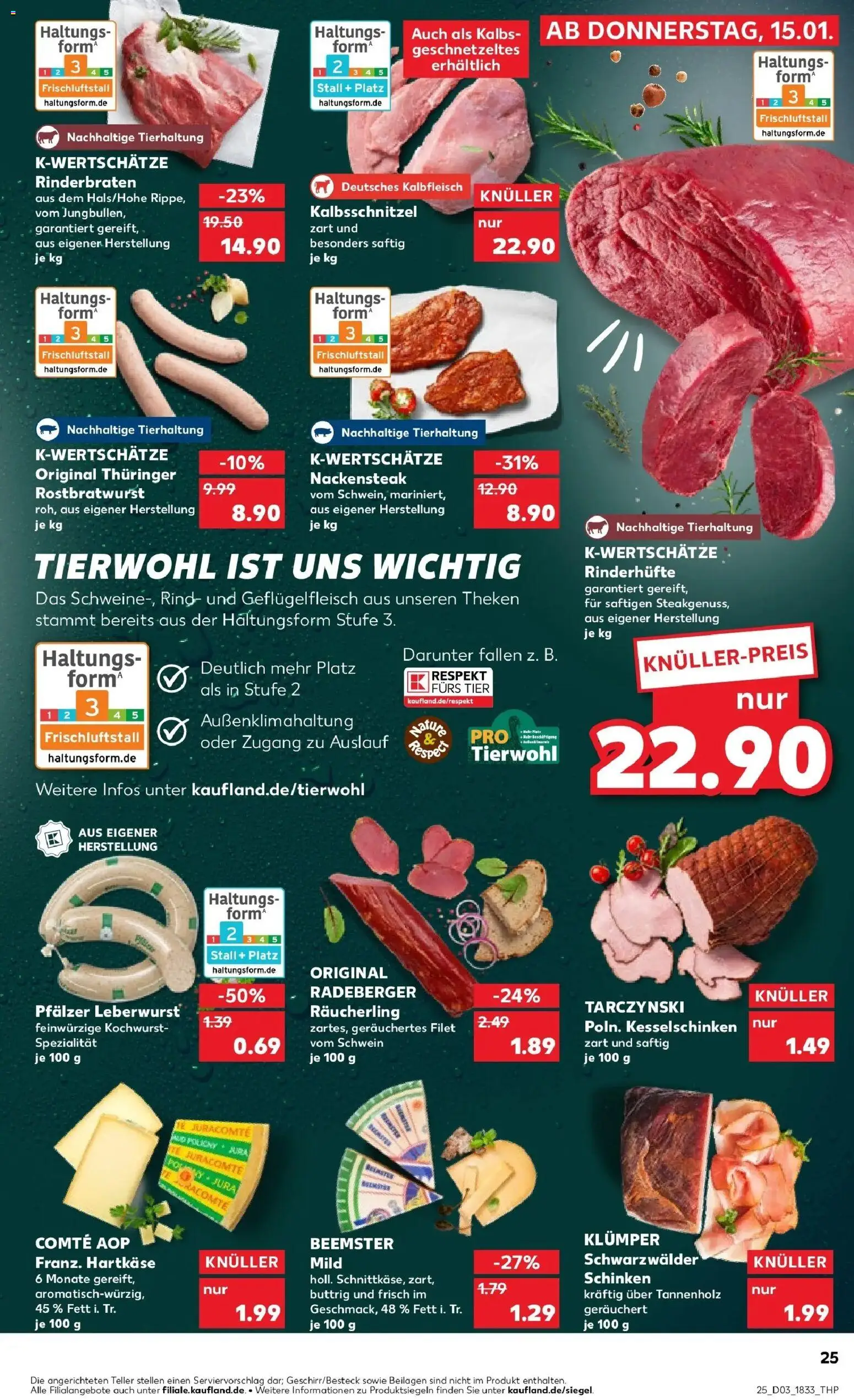 Kaufland prospekt Bielefeld	 – gültig ab 15.01.2026 | Seite: 33 | Produkte: Rinderbraten, Jura, Schinken, Steak