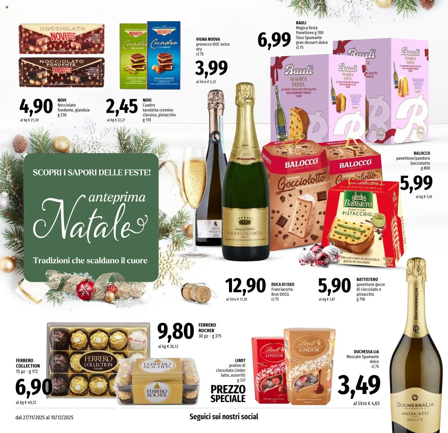 Volantino Famila del 27.11.2025 | Pagina: 14 | Prodotti: Crema, Cioccolato, Prosecco, Spumante