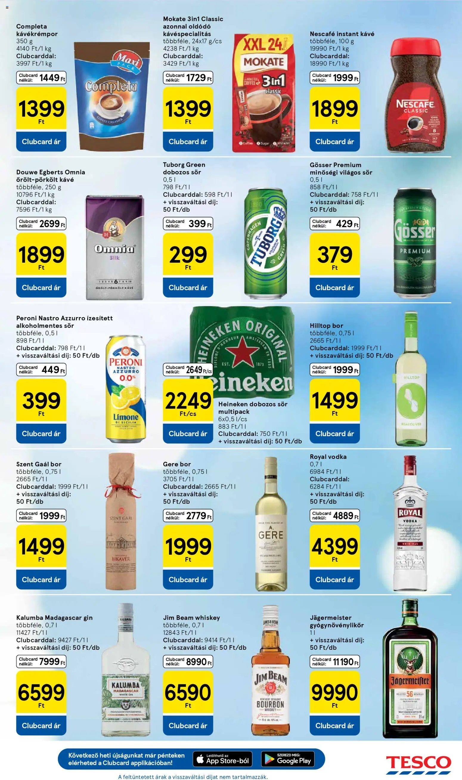 Tesco akciós ujság - amely érvényes a következő dátumtól: 16.04.2026 | Oldal: 7 | Termékek: Whiskey, Bourbon, Dobozos sör, Bor
