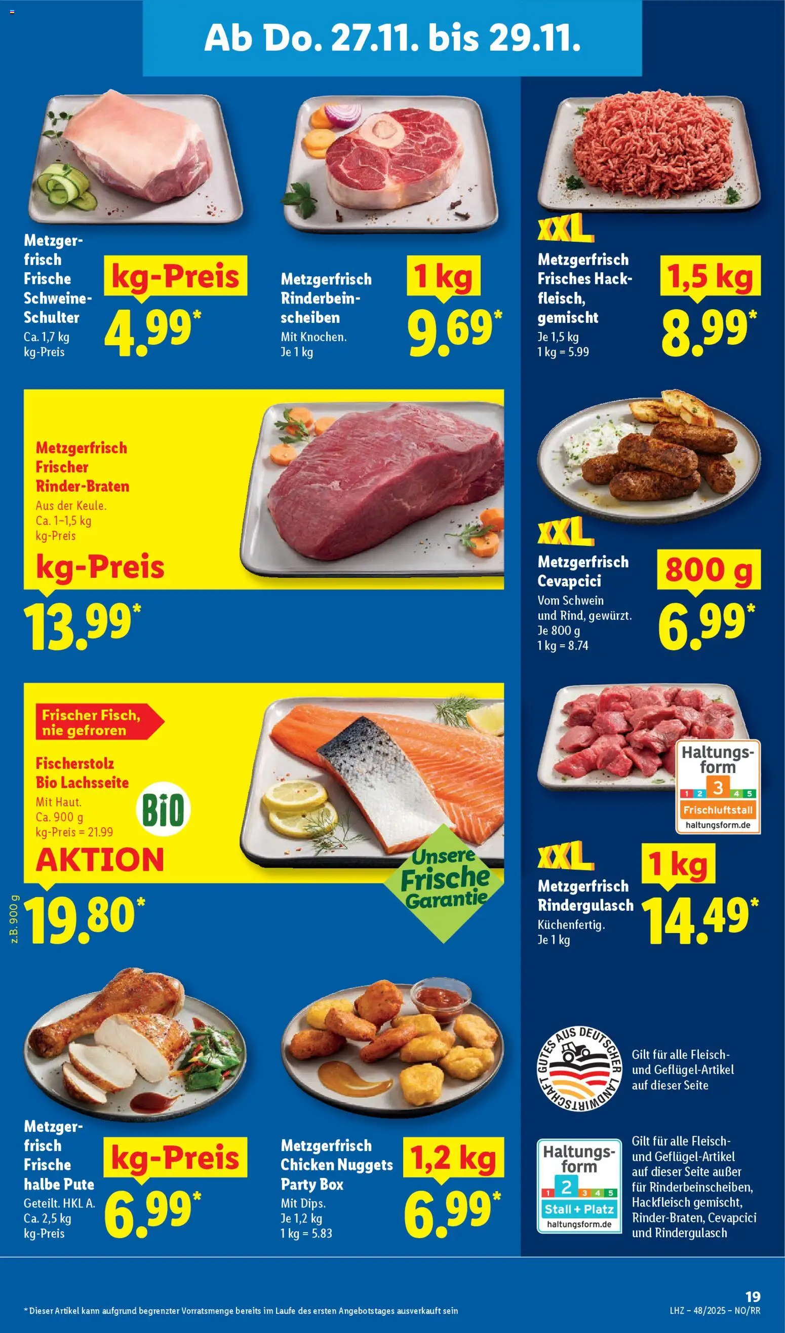 Lidl Prospekt Holzminden – gültig ab 24.11.2025 | Seite: 27 | Produkte: Rinderbraten, Pute, Box, Hackfleisch