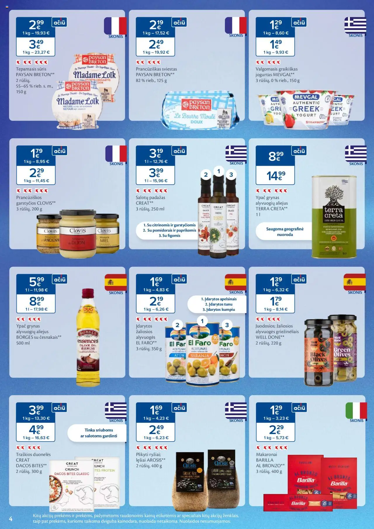 MAXIMA leidinys│galioja nuo 12.08.2025 | Puslapis: 4 | Prekių: Sviestas, Aliejus, Padažas, Makaronai