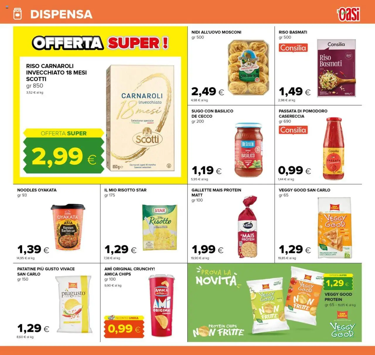 Volantino Oasi del 25.09.2025 | Pagina: 13 | Prodotti: Riso Basmati, Gallette, Basilico, Passata di pomodoro