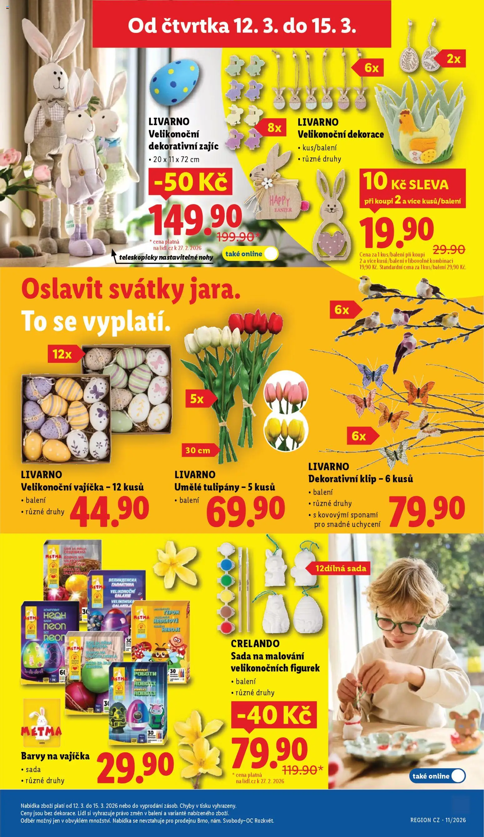 Lidl leták - Spotřební zboží od 09.03.2026 | Strana: 19 | Produkty: Vajíčka, Umělé tulipány, Tulipány, Barvy