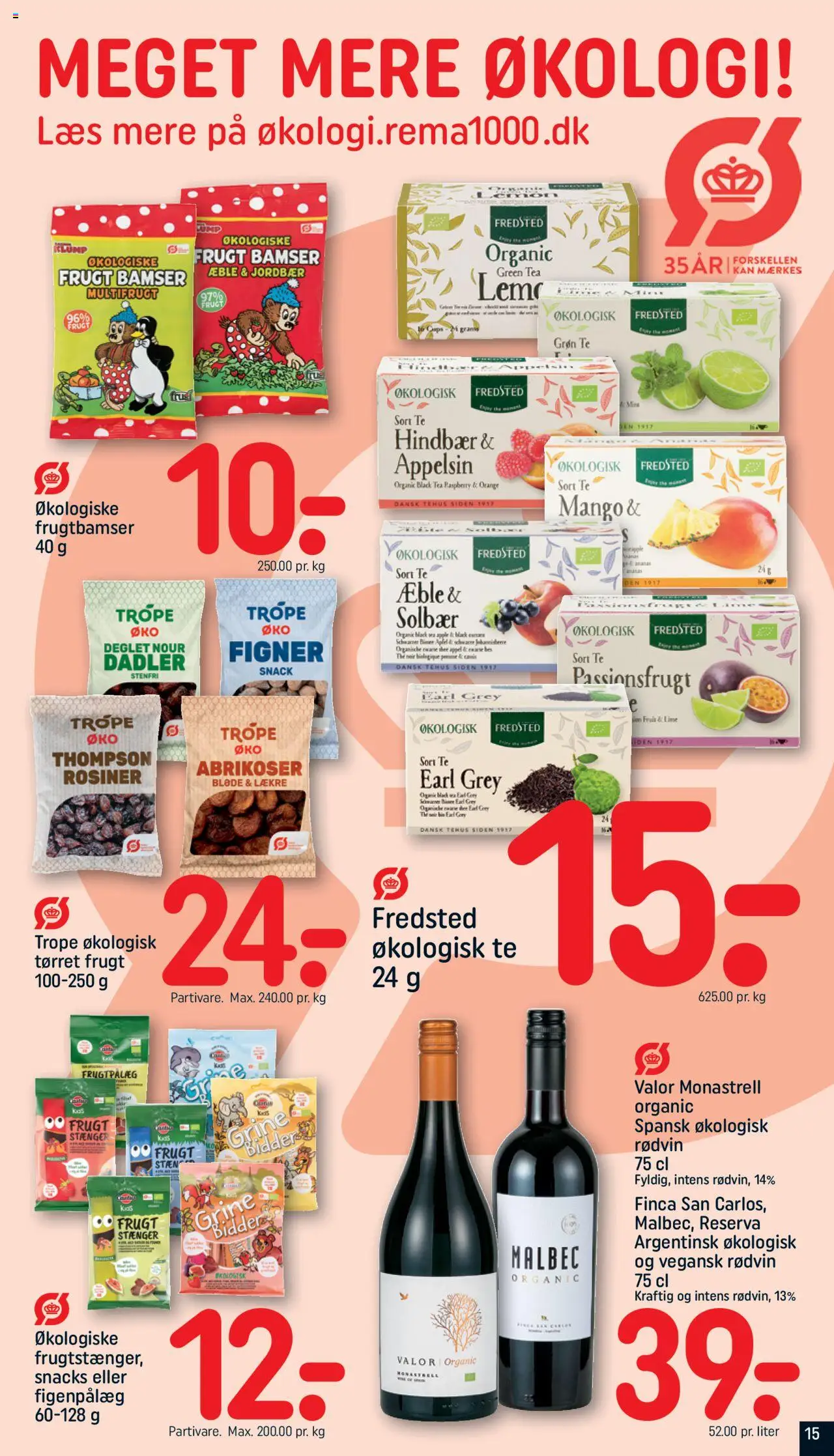 Rema 1000 tilbudsavis – gyldig fra 21.09.2025 | Side: 15 | Produkter: Mango, Hindbær, Figenpålæg, Caps