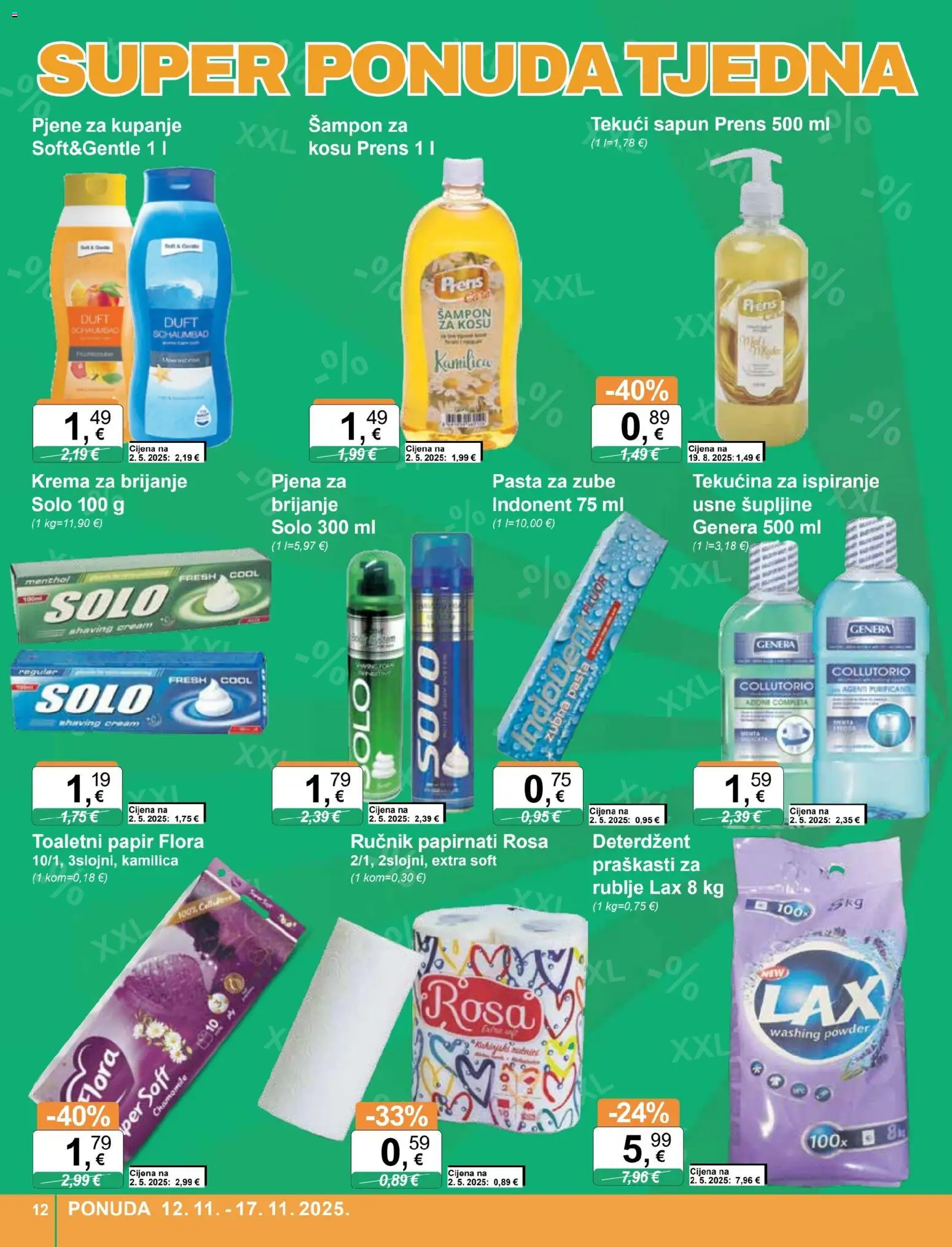 KTC katalog | vrijedi od 12.11.2025 | Stranica: 12 | Proizvodi: Pasta za zube, Deterdžent, Krema, Toaletni papir