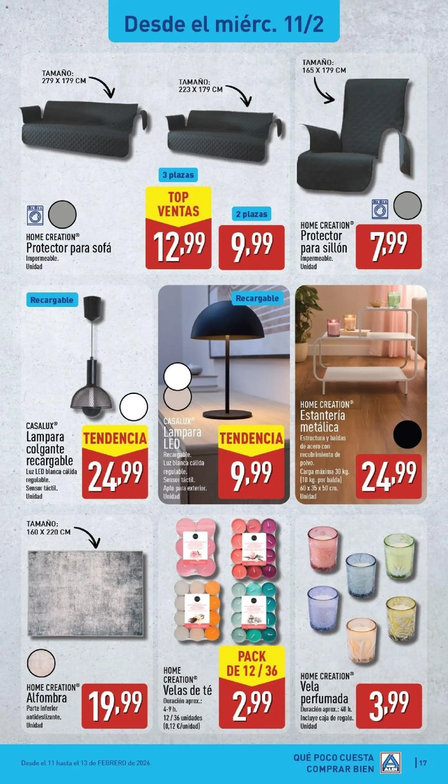 Aldi folleto Península │ válido desde el 09.02.2026 | Página: 17 | Productos: Té, Sofá, Sillón, Lámpara