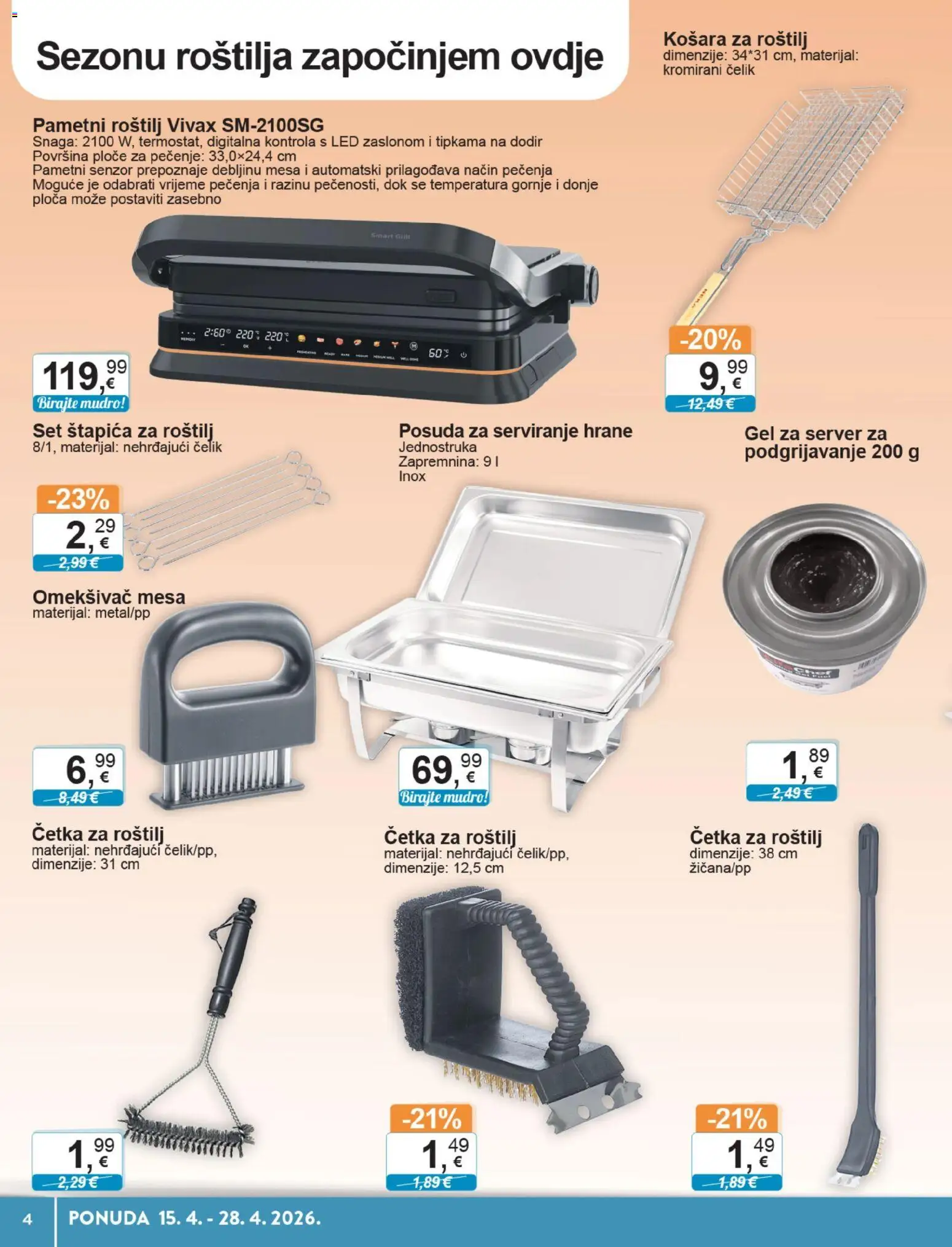 KTC katalog | vrijedi od 15.04.2026 | Stranica: 4 | Proizvodi: Roštilj, Košara, Četka, Omekšivač