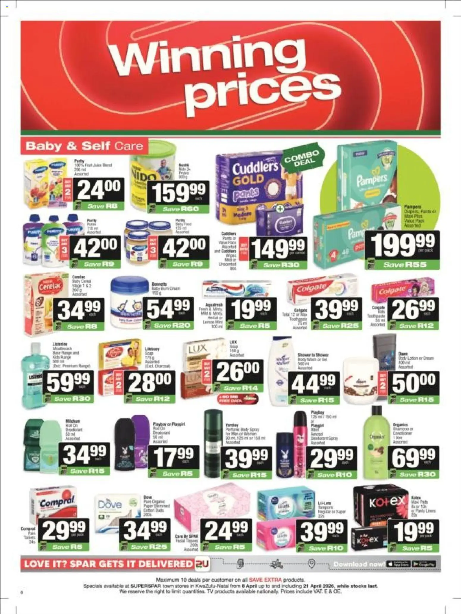 New Superspar catalogue – valid from 08.04.2026 | Page: 6 | Products: TV, Baby food, Toothpaste, Lotion