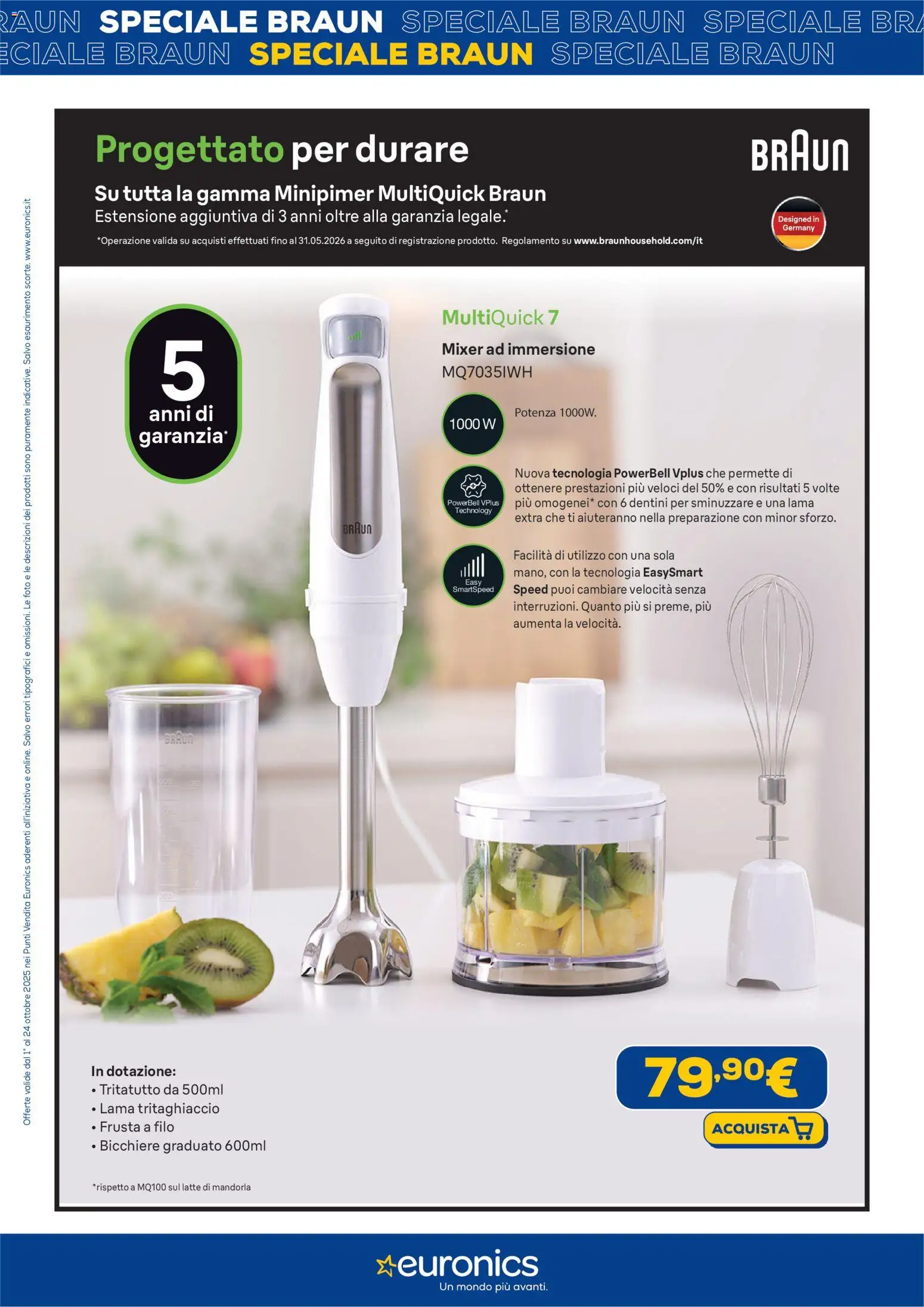 Volantino Euronics del 01.10.2025 | Pagina: 4 | Prodotti: Tritatutto, Latte, Mixer