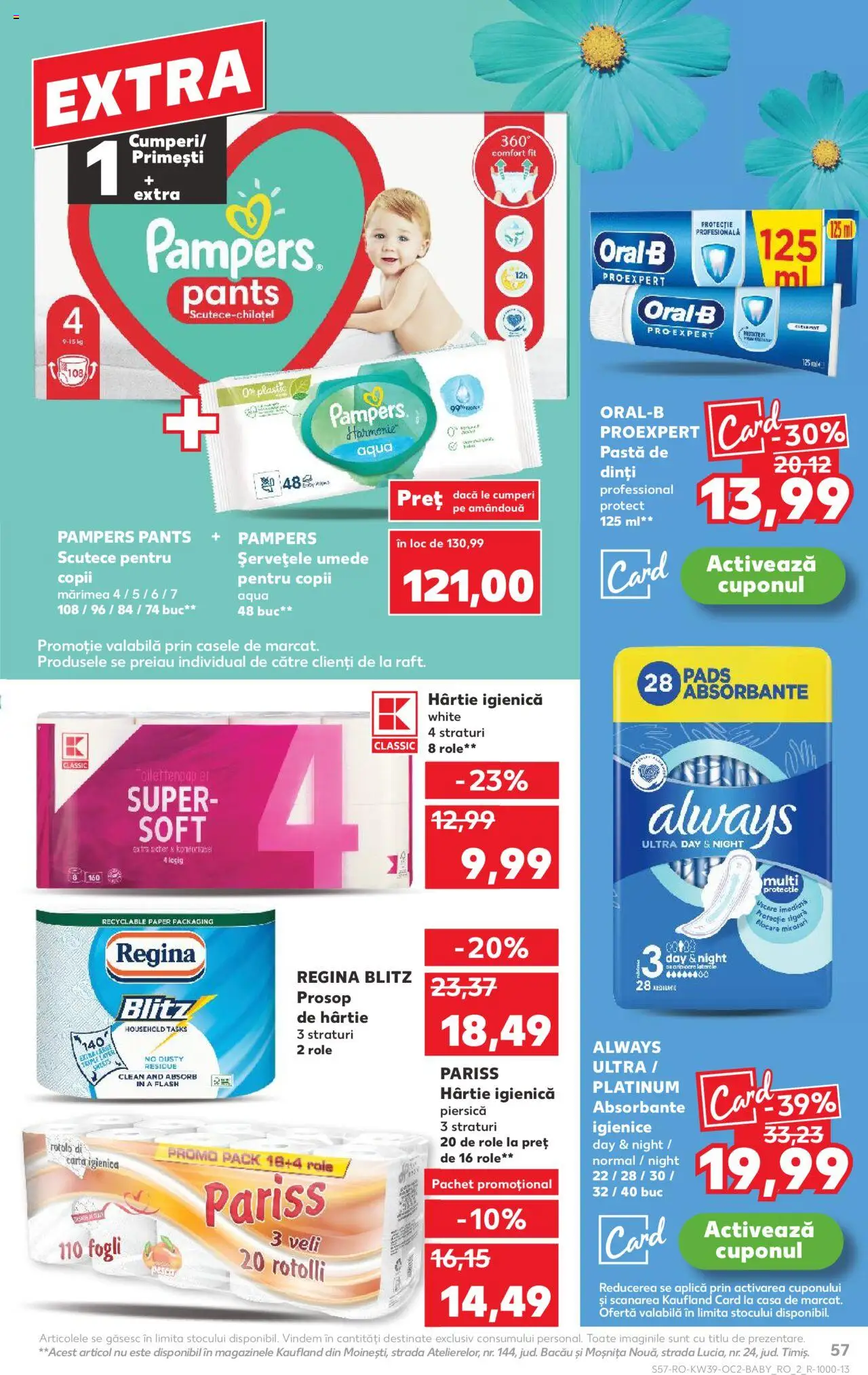 Kaufland RO akciós ujság - amely érvényes a következő dátumtól: 24.09.2025 | Oldal: 57 | Termékek: Pampers