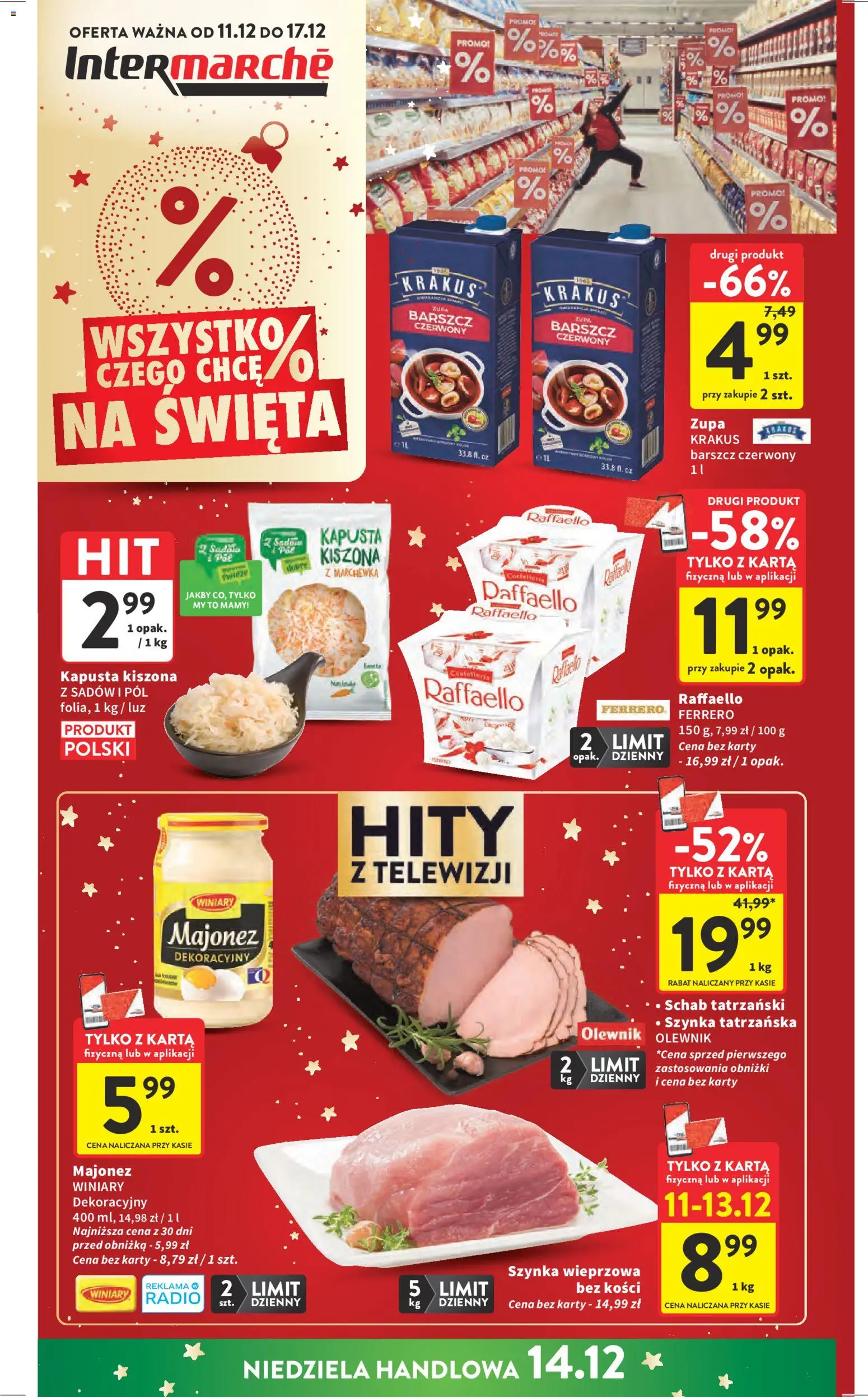 Intermarche Gazetka od 11.12.2025 | Strona: 1 | Produkty: Karta, Schab, Zupa, Marchewka