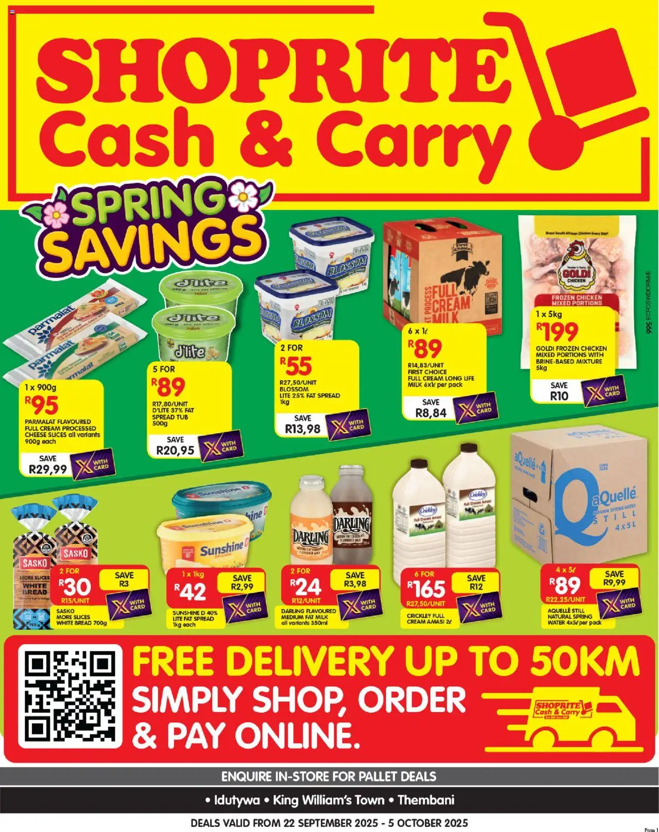 New Shoprite catalogue – valid from 22.09.2025 | Page: 1 | Products: Milk, Cheese, Bread, Cream