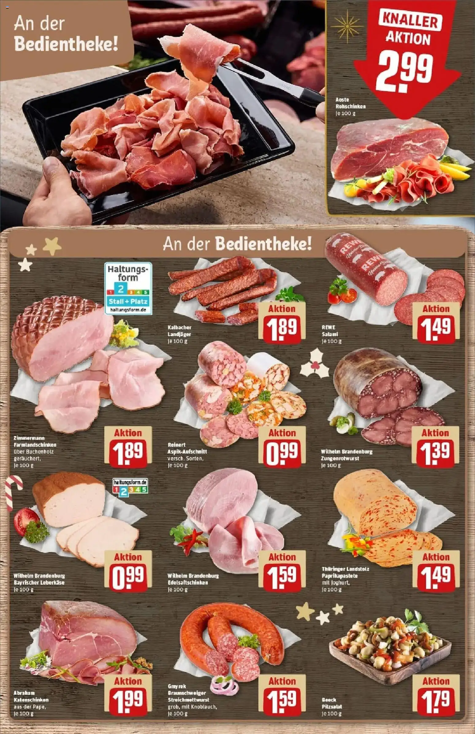 Rewe prospekt Elsterwerda	 – gültig ab 23.11.2025 | Seite: 14 | Produkte: Salami, Leberkase
