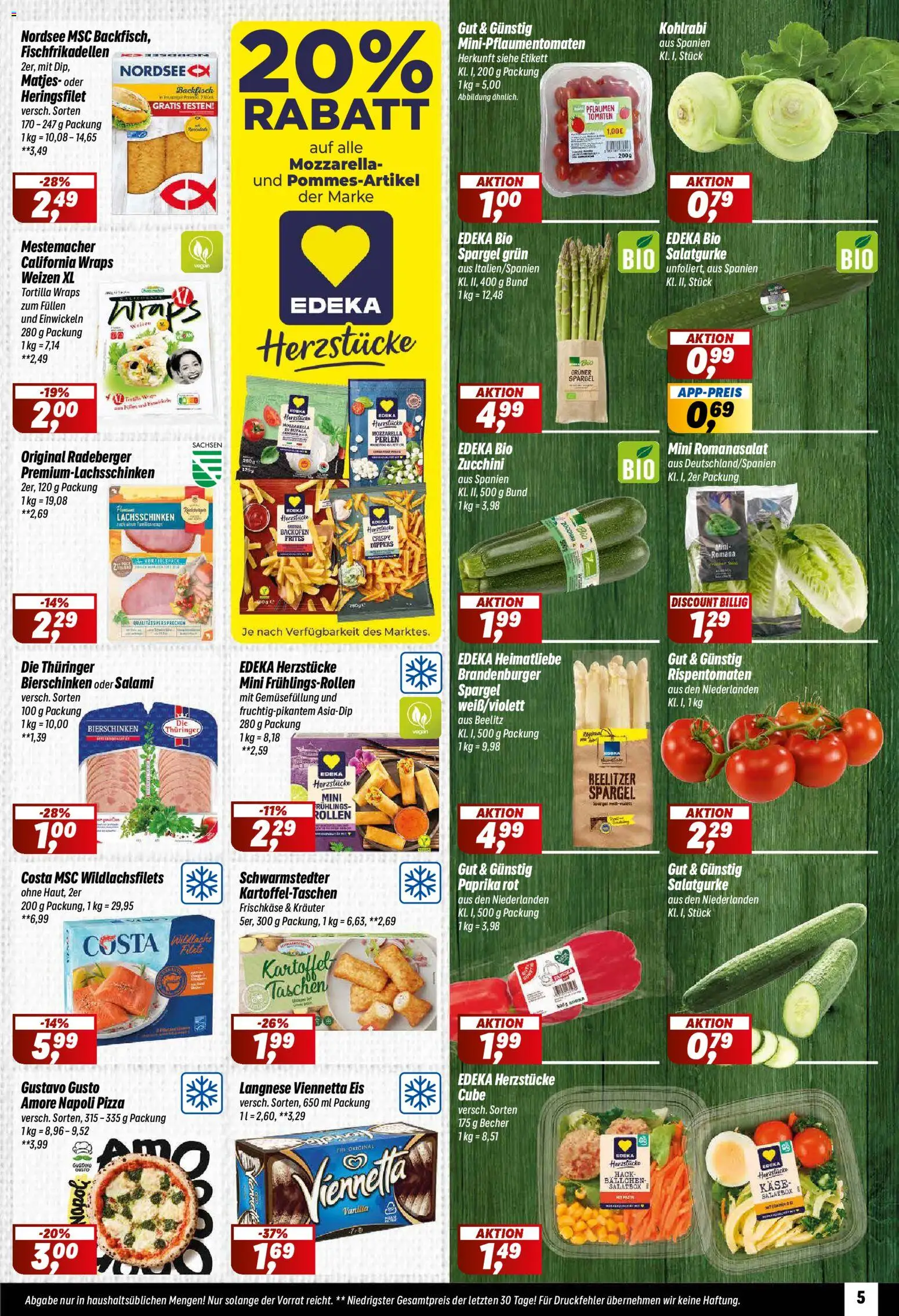 Simmel Prospekt 	 – gültig ab 20.04.2026 | Seite: 5 | Produkte: Langnese, Paprika rot, Paprika, Zucchini