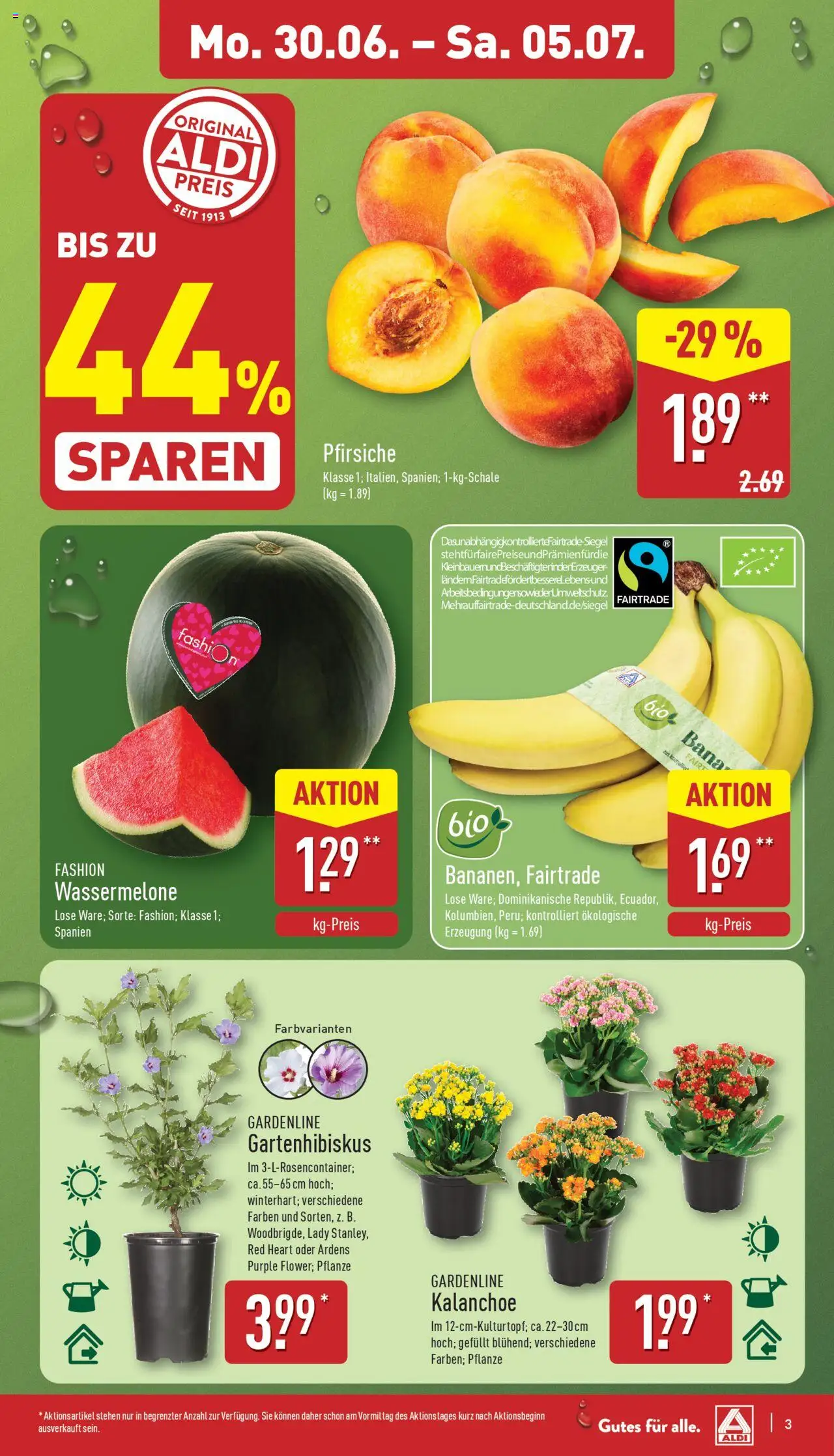 Aldi Prospekt 	 - gültig ab dem 30.06.2025 | Seite: 3 | Produkte: Wassermelone