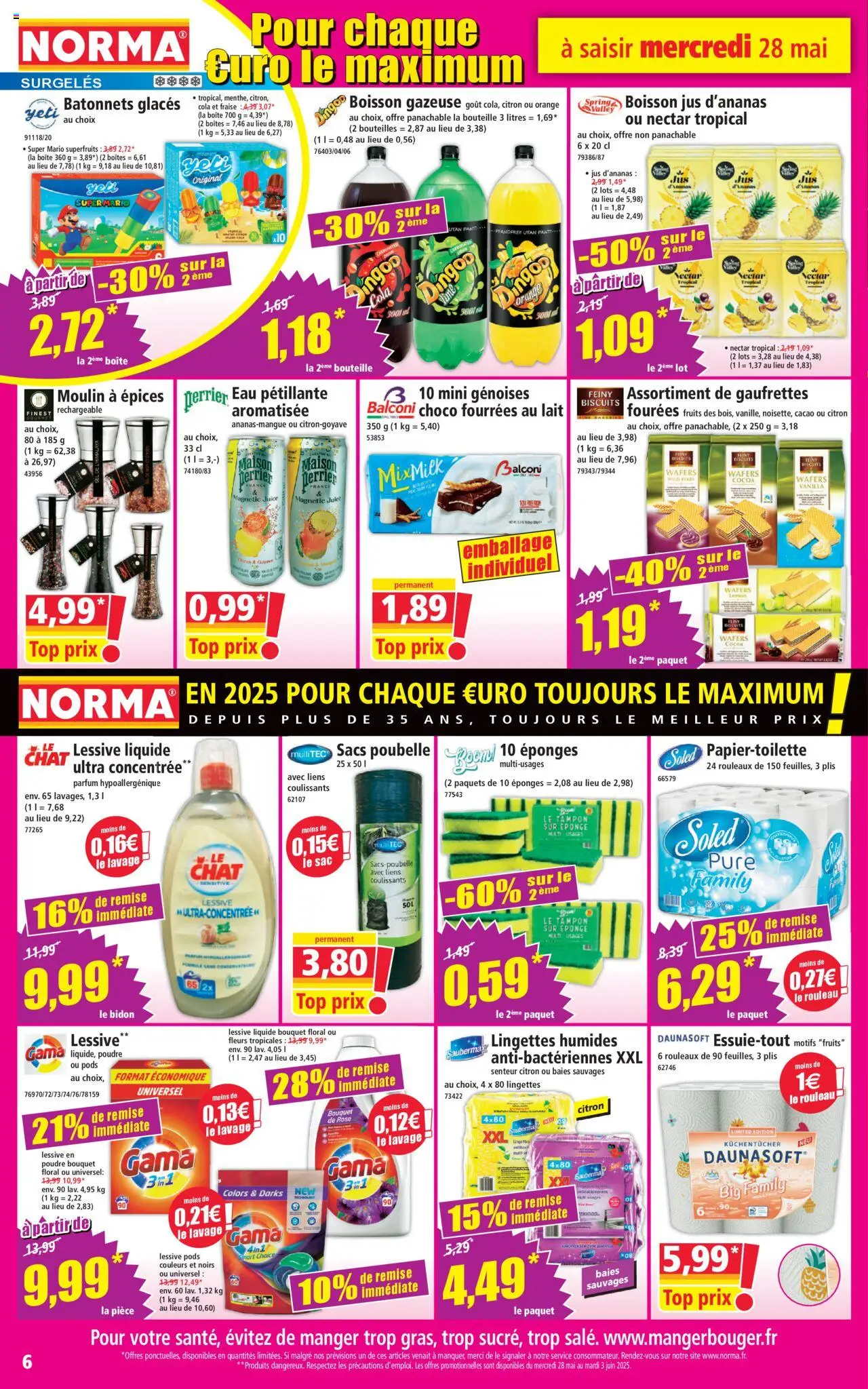 | Page: 6 | Produits: Tampon, Jus, Ananas, Sacs poubelle