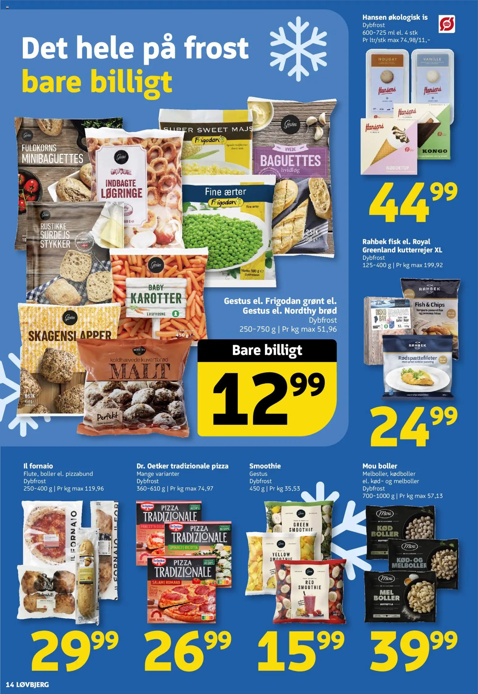 Løvbjerg tilbudsavis – gyldig fra 23.01.2026 | Side: 14 | Produkter: Brød, Fisk, Pommes frites, Hvidløg