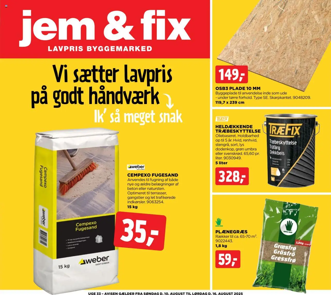 Jem & fix Tilbudsavis gyldig fra 10.08.2025 | Side: 1 | Produkter: Søm
