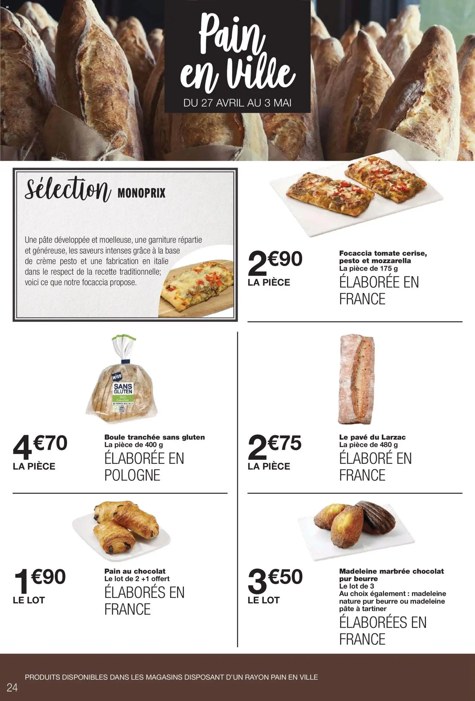{H1} | Page: 24 | Produits: Pâte à tartiner, Pain, Chocolat, Crème