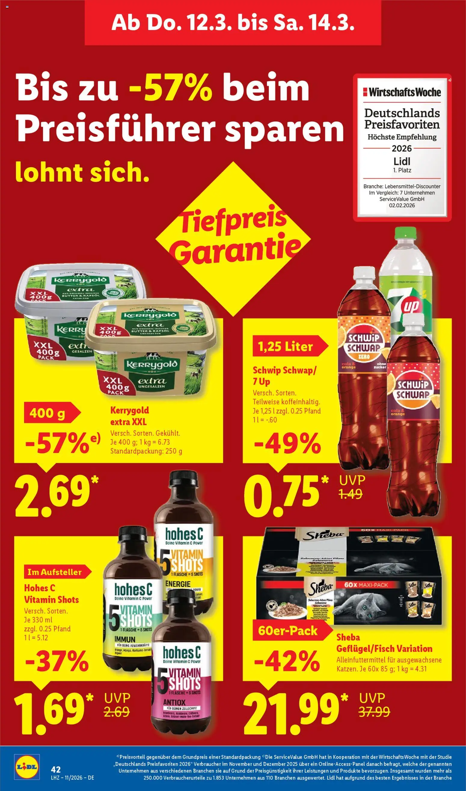 Lidl Prospekt – gültig ab 09.03.2026 | Seite: 64 | Produkte: Sheba, Cola, Butter, Hohes c