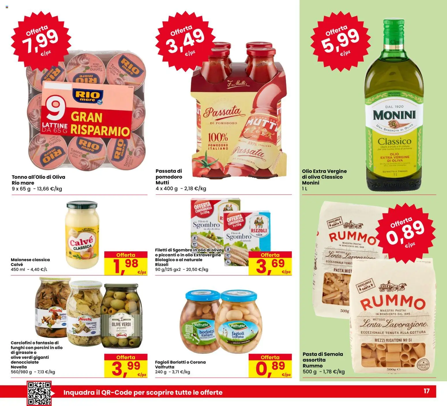 Volantino Despar del 26.03.2026 | Pagina: 17 | Prodotti: Fagioli, Tonno, Mutti, Olio di Oliva