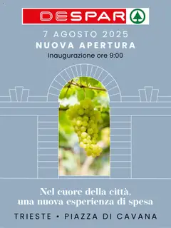Anteprima del volantino Despar Nuova Apertura Trieste catalogo valido a partire dal 07.08.2025