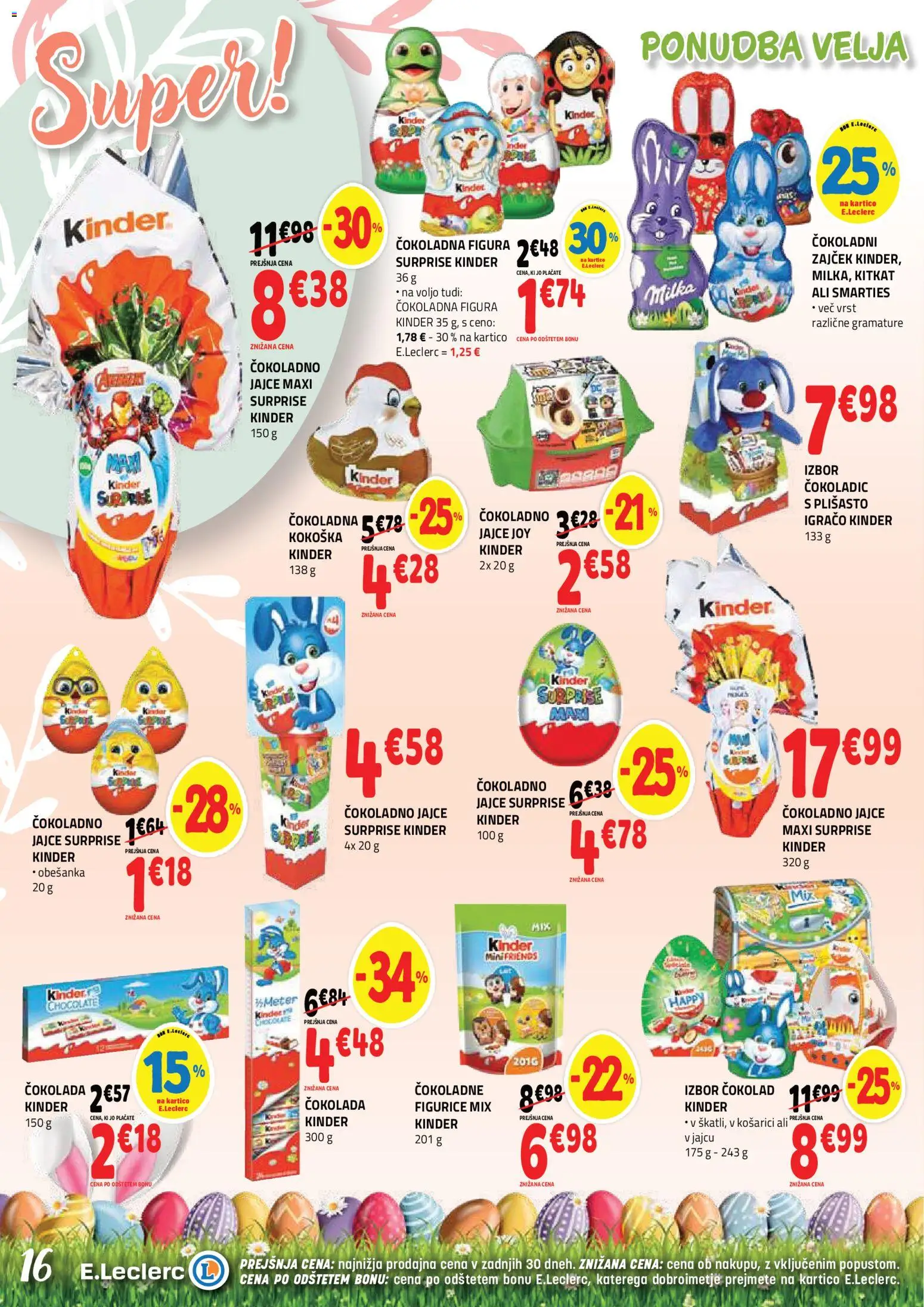 Novi E.leclerc katalog ponudbe – veljaven od 18.03.2026 | Stran: 16 | Izdelki: Cokolada