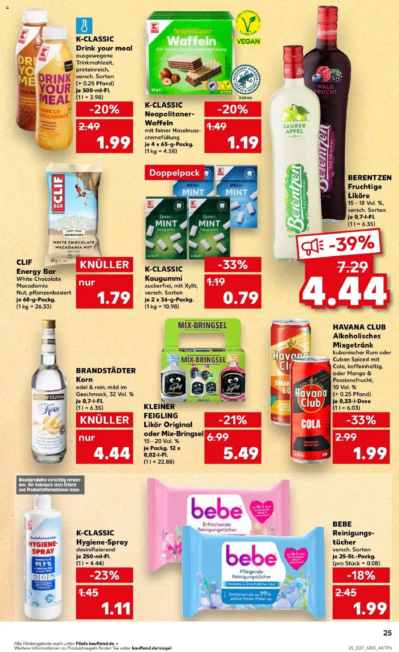 Kaufland prospekt Feuchtwangen	 - gültig ab dem 06.07.2025 | Seite: 40 | Produkte: Kleiner feigling, Rum, Mango, Berentzen