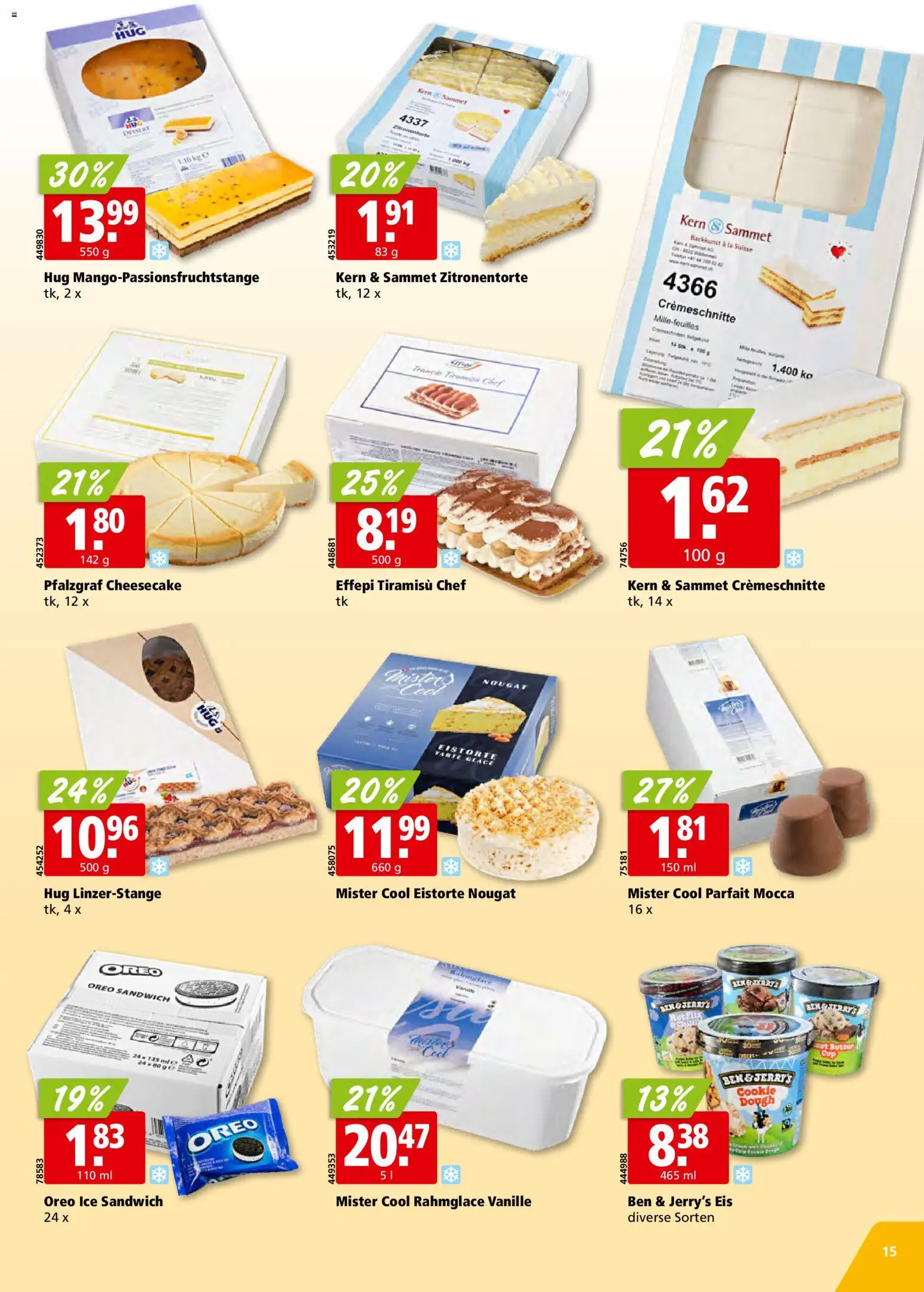 Aligro Aktionen Schlieren, Gossau SG, Frauenfeld, Rapperswil-Jona, Sargans, Bern, Brüttisellen, Pratteln, Emmen, Spreitenbach – gültig ab 26.01.2026 | Seite: 15 | Produkte: Butter, Eis