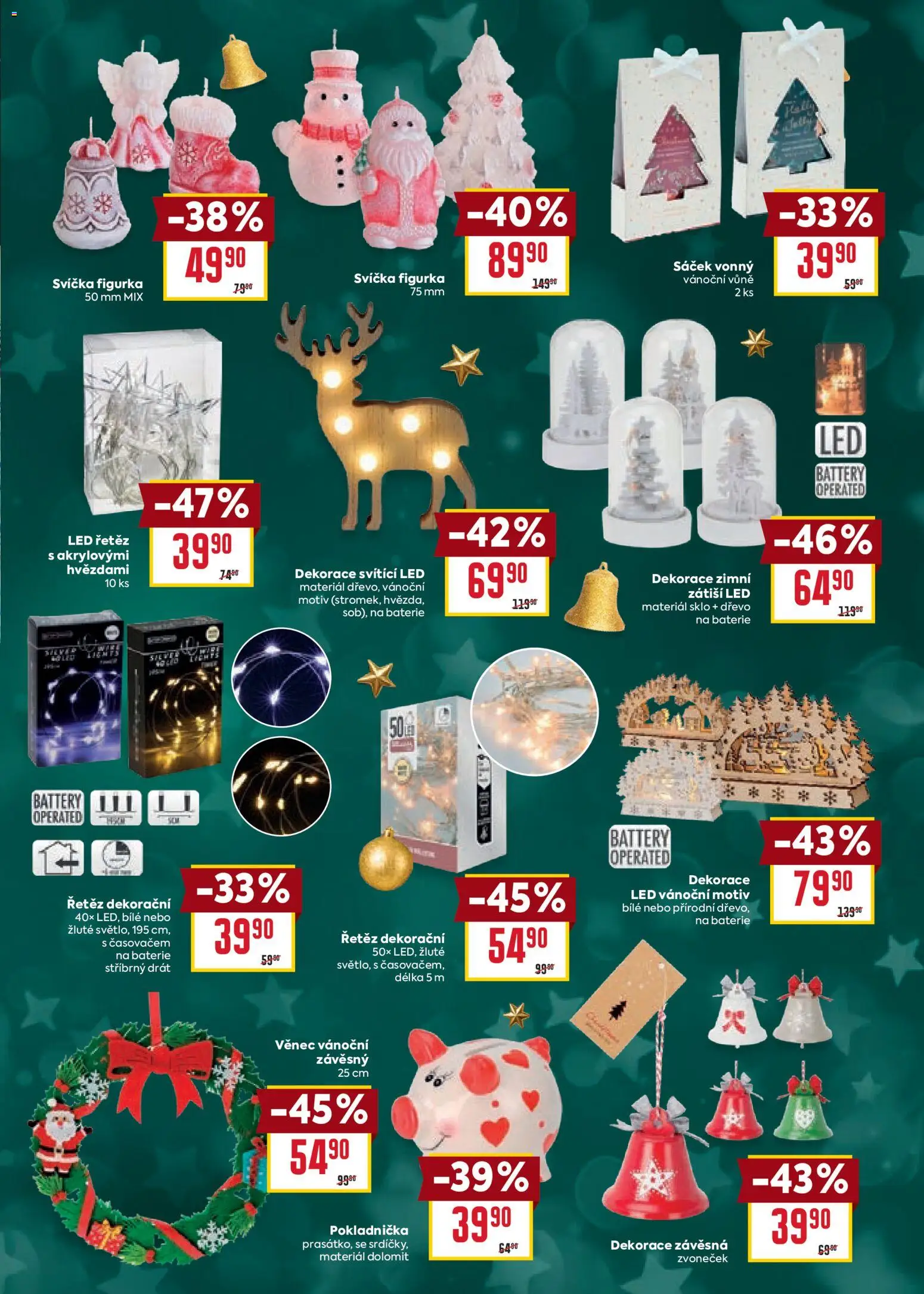 Billa leták - Vánoční nabídka od 12.11.2025 | Strana: 7 | Produkty: Baterie, LED, Dekorace, Sáček