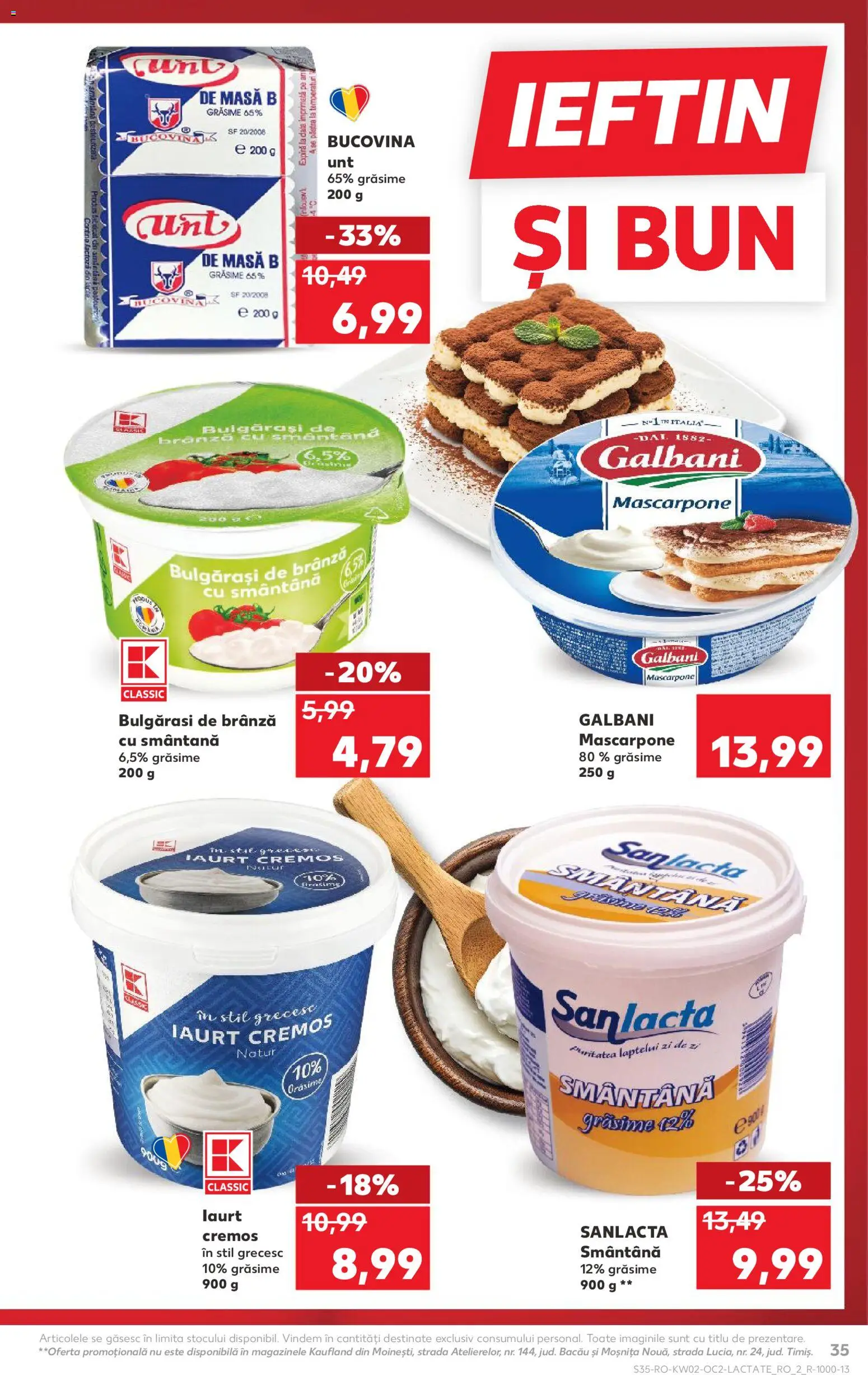 Kaufland RO akciós ujság - amely érvényes a következő dátumtól: 07.01.2026 | Oldal: 35 | Termékek: Mascarpone