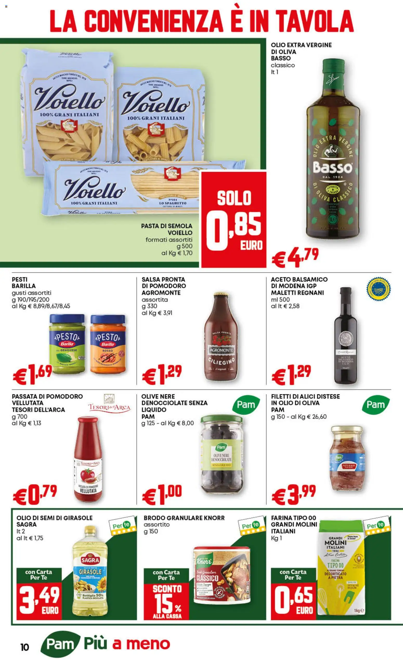 Volantino PAM del 23.10.2025 | Pagina: 10 | Prodotti: Tè, Pasta, Olio di semi di girasole, Olio di Oliva