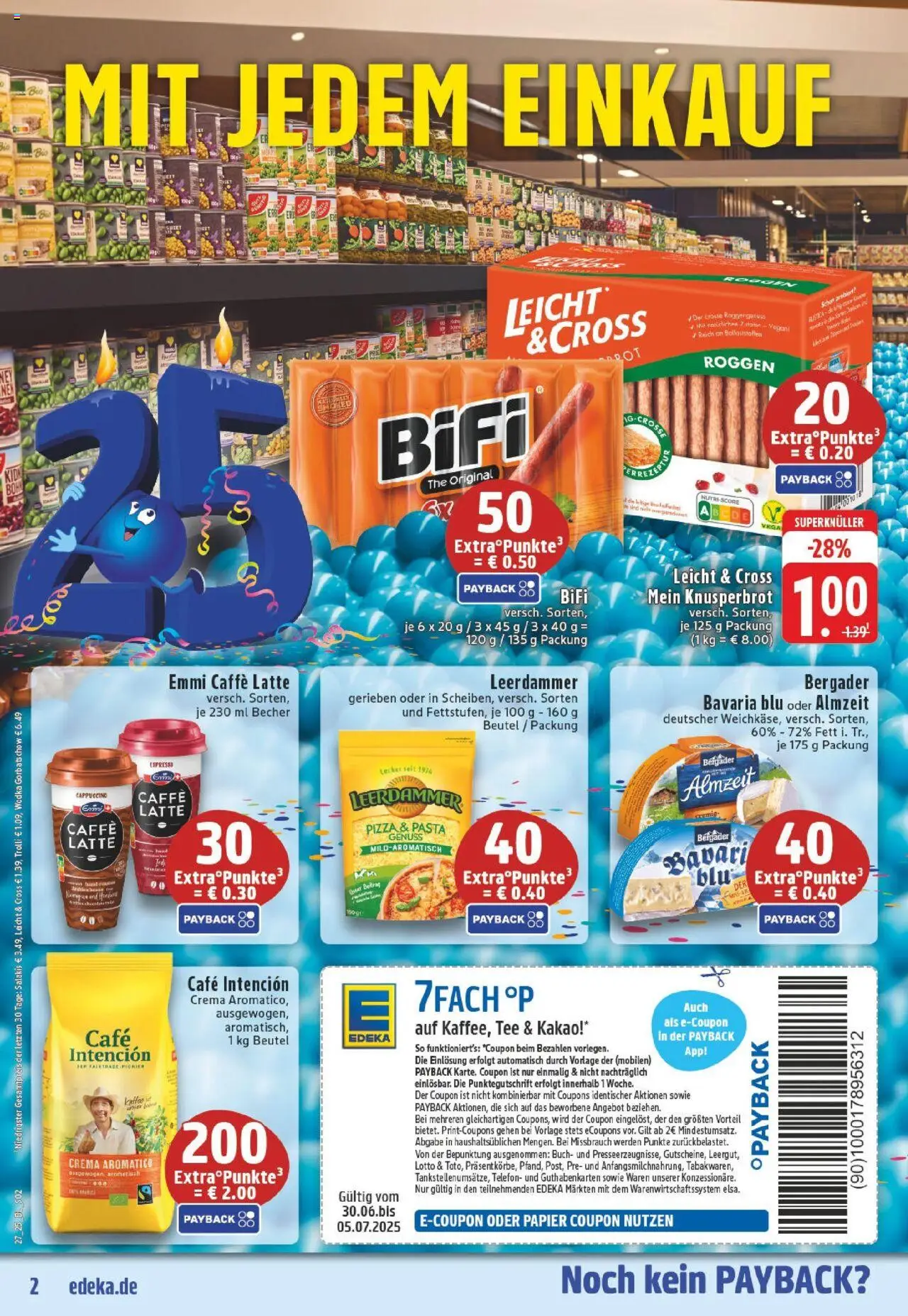 Edeka prospekt Mönchengladbach	 - gültig ab dem 29.06.2025 | Seite: 2 | Produkte: Bifi, Leerdammer, Pizza, Wodka