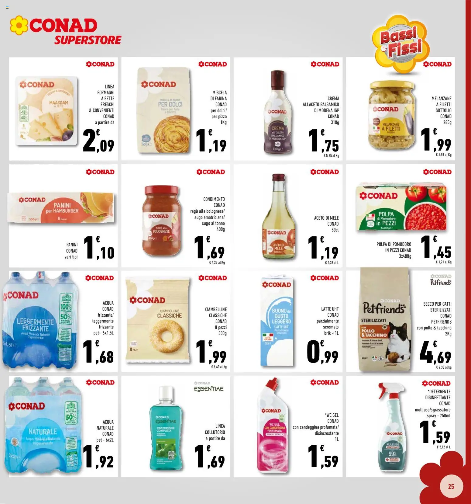 Volantino Conad del 19.11.2025 | Pagina: 25 | Prodotti: Pizza, Pomodoro, Latte, Acqua naturale