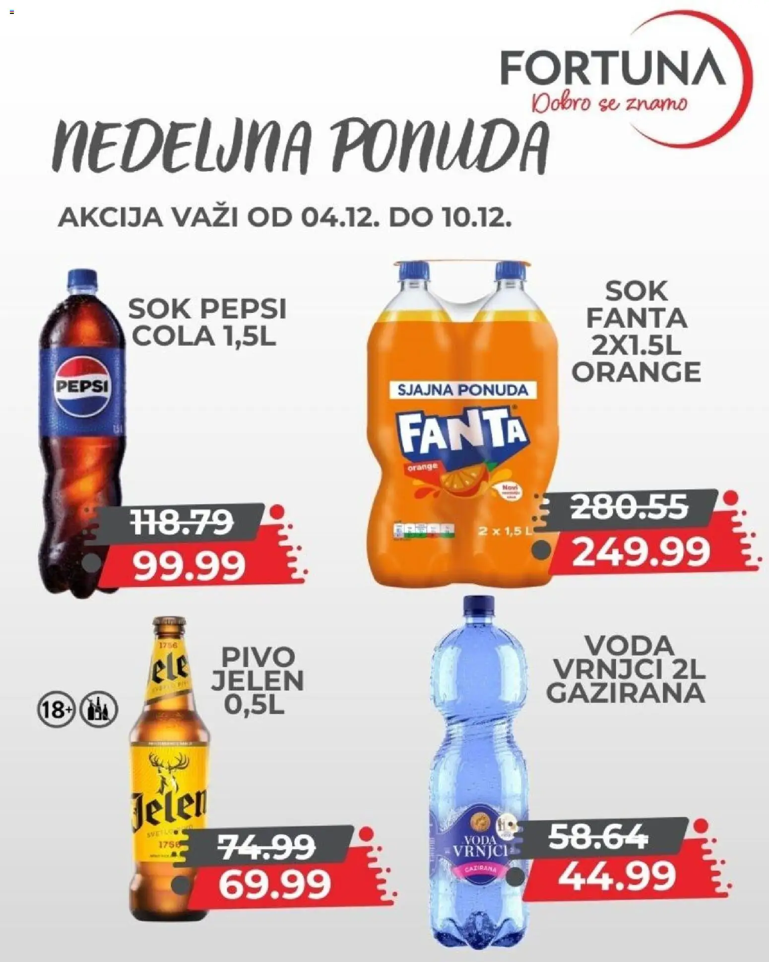 Fortuna Market katalog - važi od 04.12.2025 | Strana: 8 | Proizvode: Voda, Sok, Pivo, Pepsi