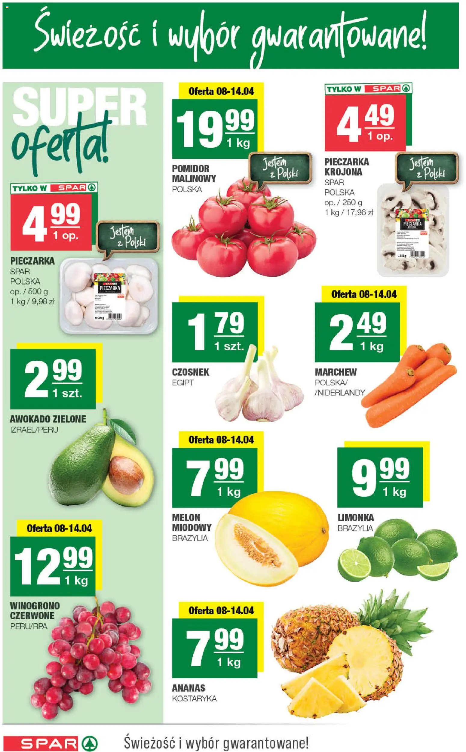 Spar gazetka od 08.04.2026 | Strona: 2 | Produkty: Czosnek, Limonka, Winogrono, Awokado