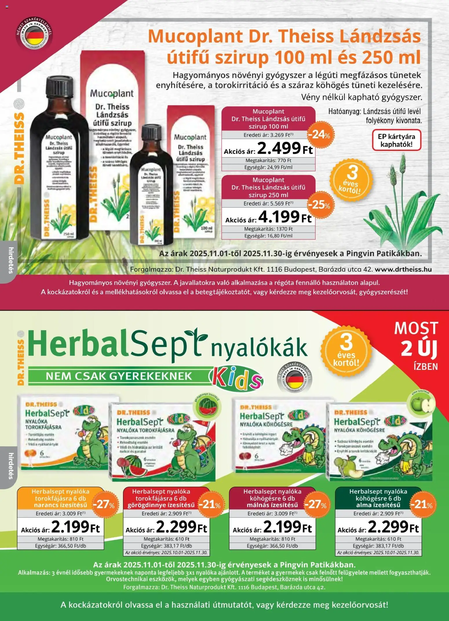 Pingvin Patika akciós ujság - amely érvényes a következő dátumtól: 01.11.2025 | Oldal: 18 | Termékek: Görögdinnye, Nyalóka, Alma, Narancs