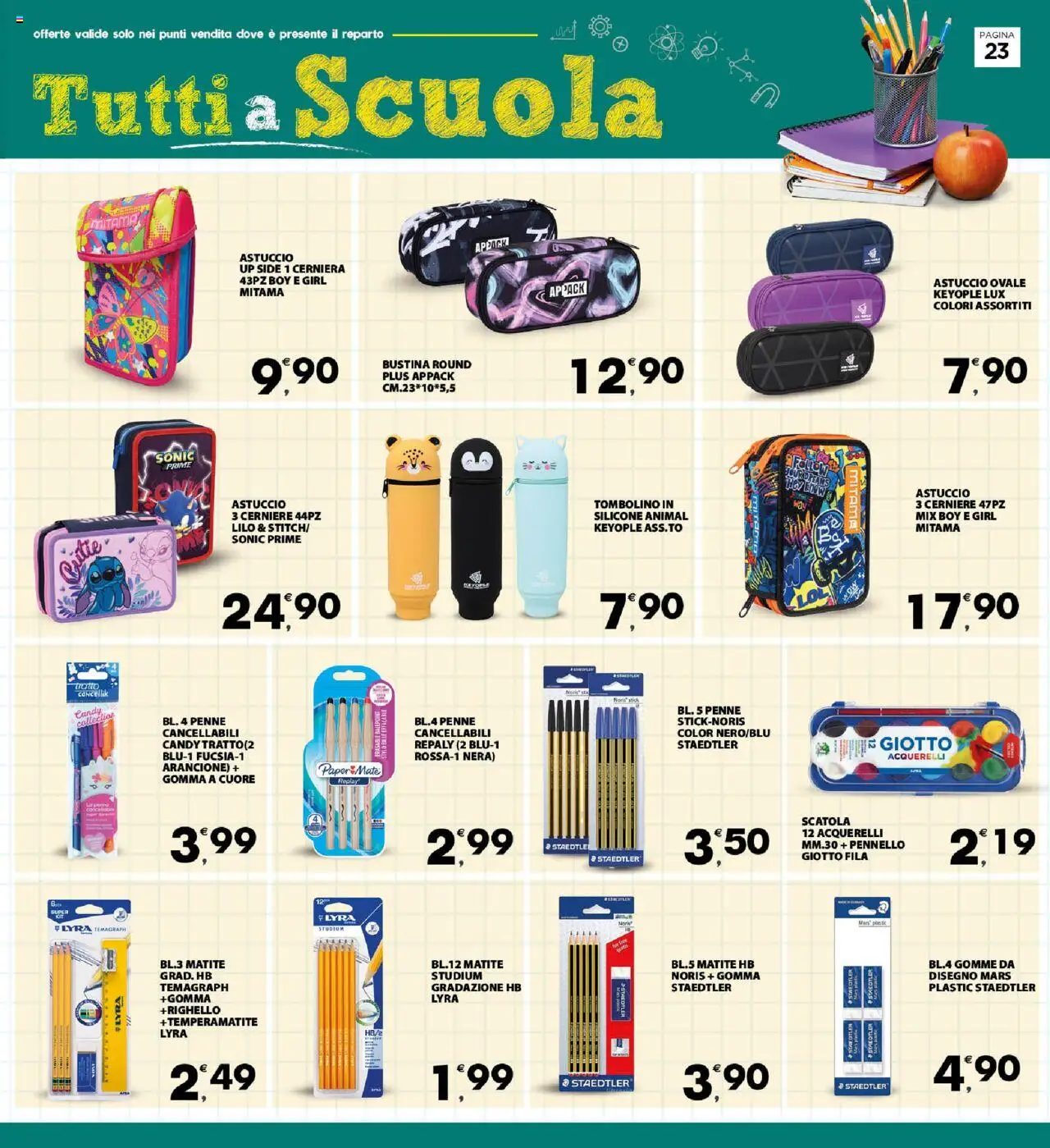 Volantino Eurospar del 18.08.2025 | Pagina: 23 | Prodotti: Temperamatite, Pennello, Silicone, Scatola