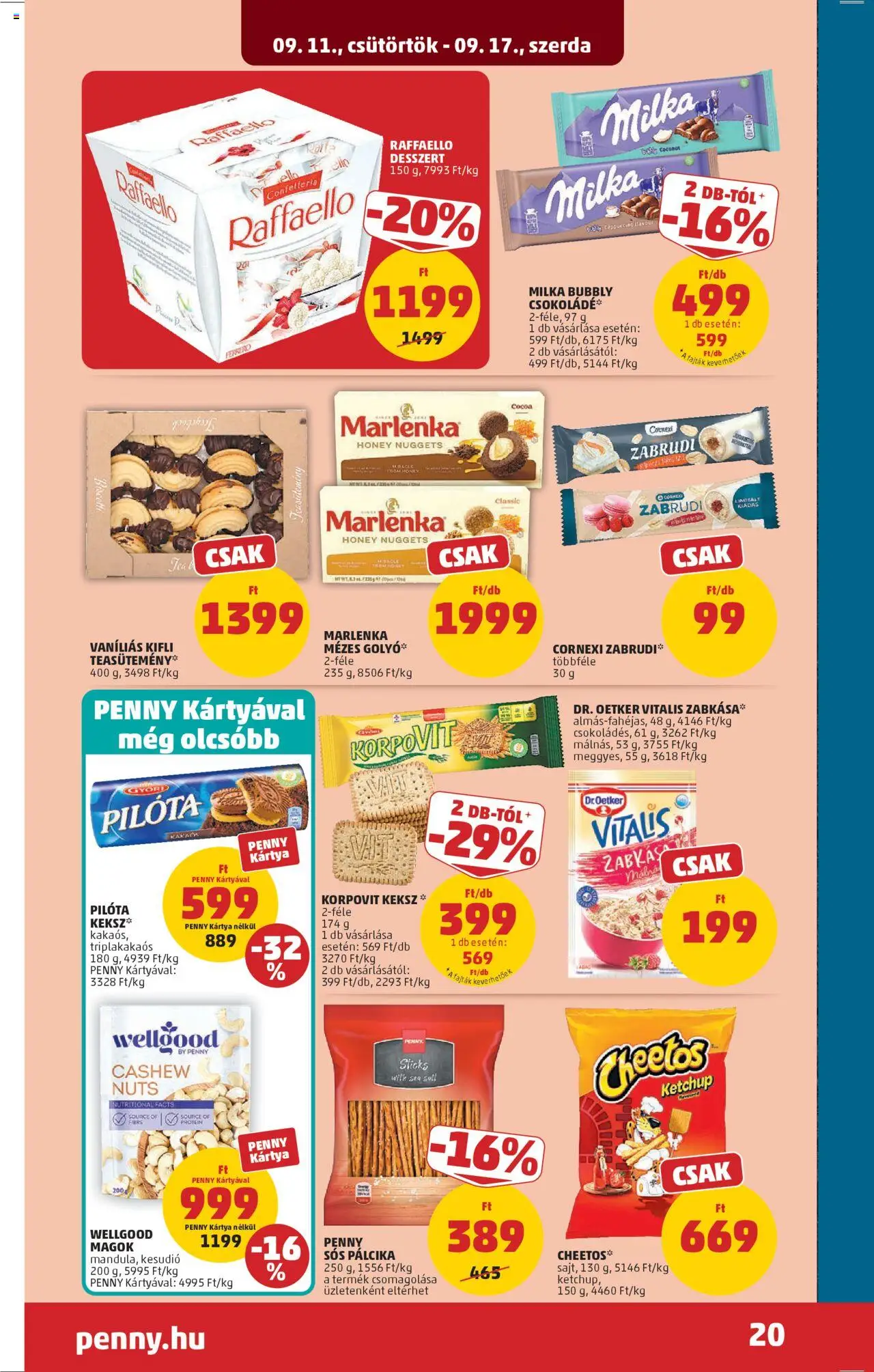 PENNY akciós ujság - amely érvényes a következő dátumtól: 11.09.2025 | Oldal: 24 | Termékek: Málna, Nuggets, Cheetos, Keksz