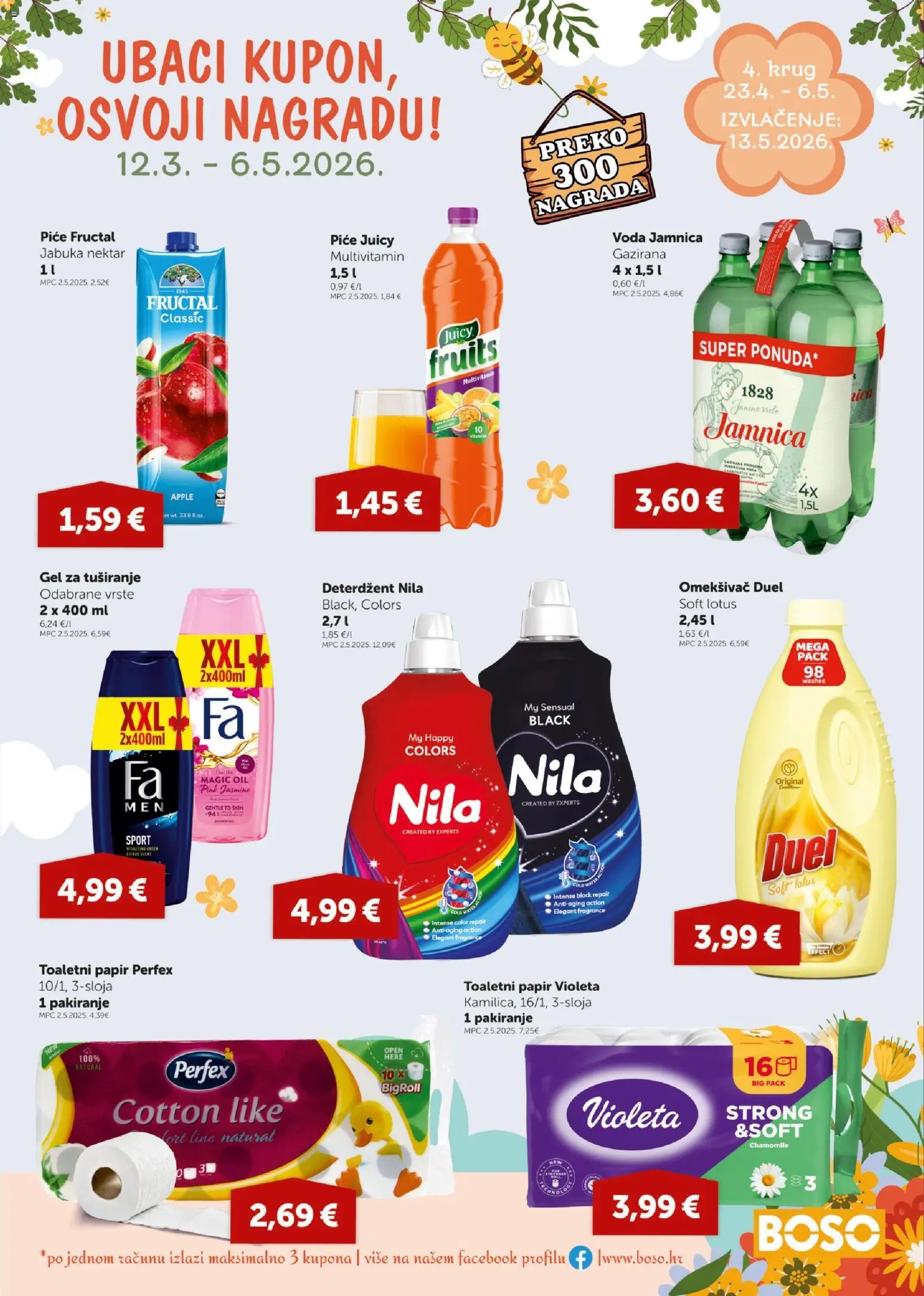 Boso katalog | vrijedi od 23.04.2026 | Stranica: 15 | Proizvodi: Gel za tuširanje, Jamnica, Voda, Toaletni papir
