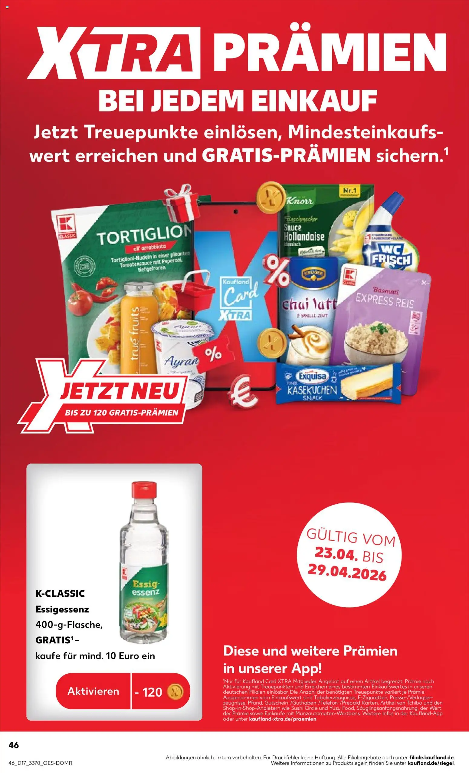 Kaufland Prospekt – gültig ab 23.04.2026 | Seite: 46 | Produkte: Essig, Knorr, Exquisa, Pasta