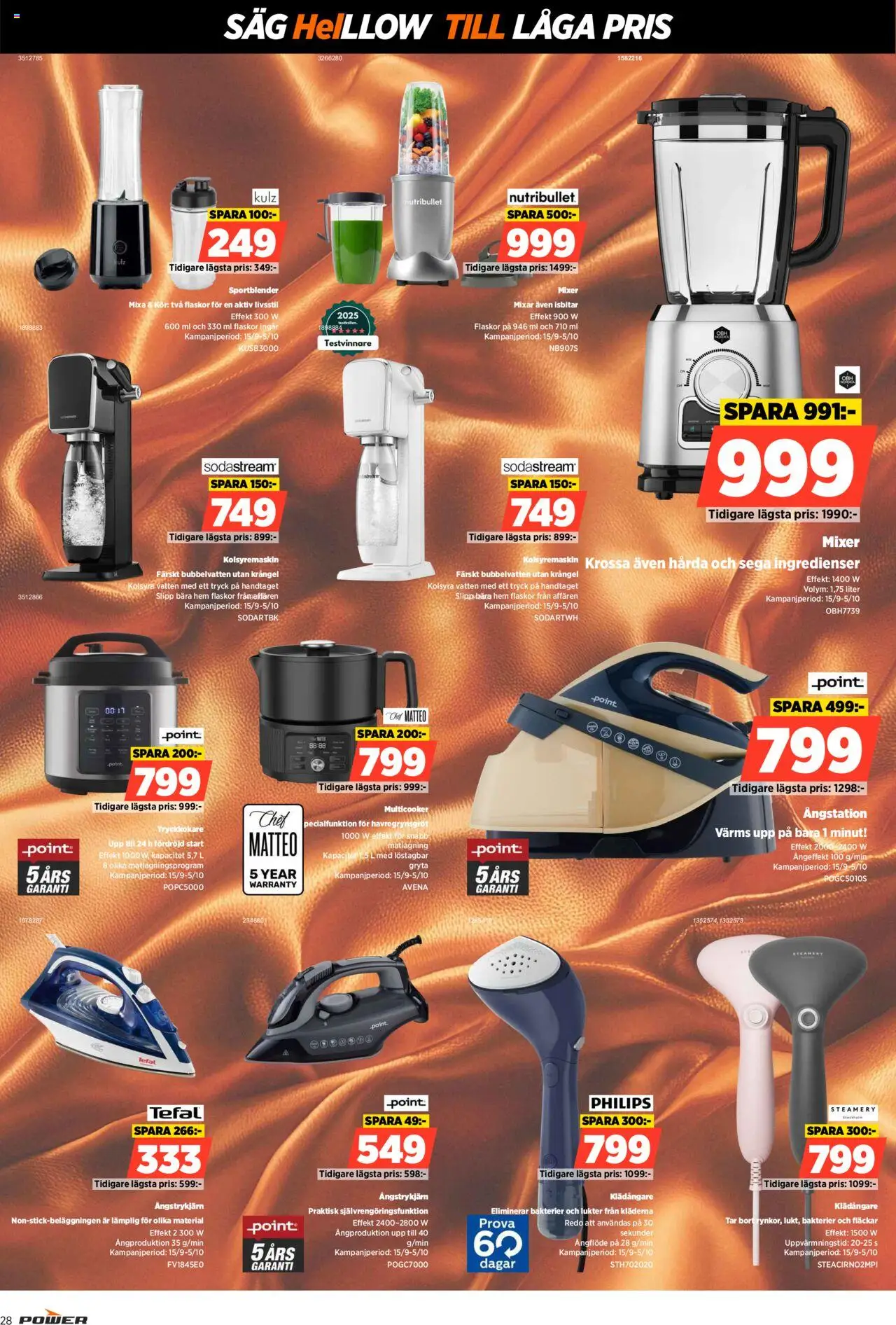 Power reklamblad aktuell från 15.09.2025 | Sida: 28 | Produkter: Mixer, Såg, Sodastream, Kolsyremaskin
