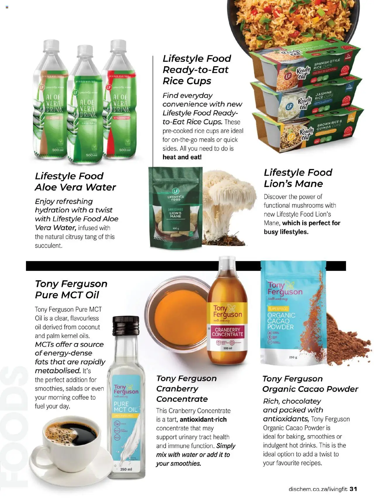 Dis-Chem Living Fit │ valid from 01.05.2025 | Page: 33 | Products: Oil, Coffee, Powder, Water